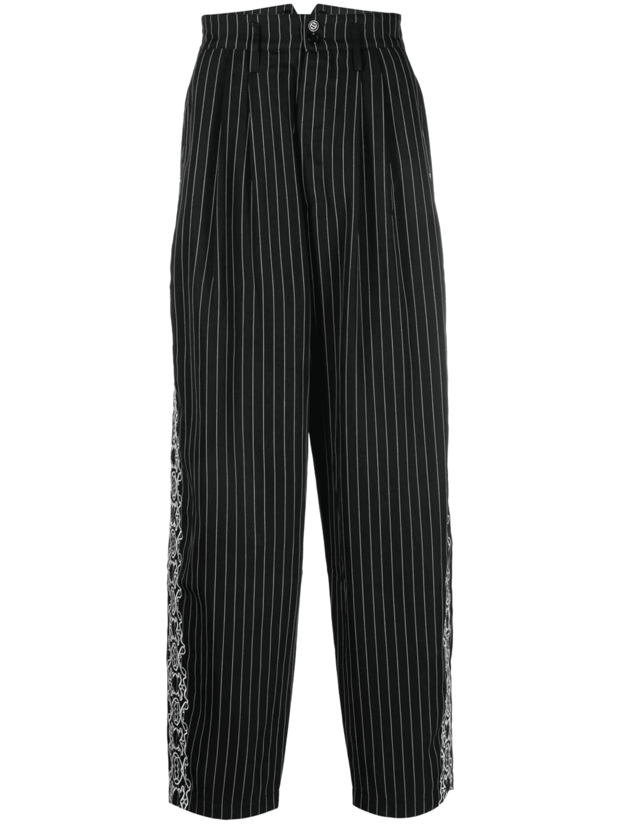 high-rise pinstripe trousers - Image 1