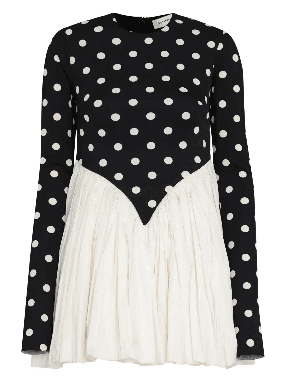 polka-dot long-sleeve mini dress - Image 1