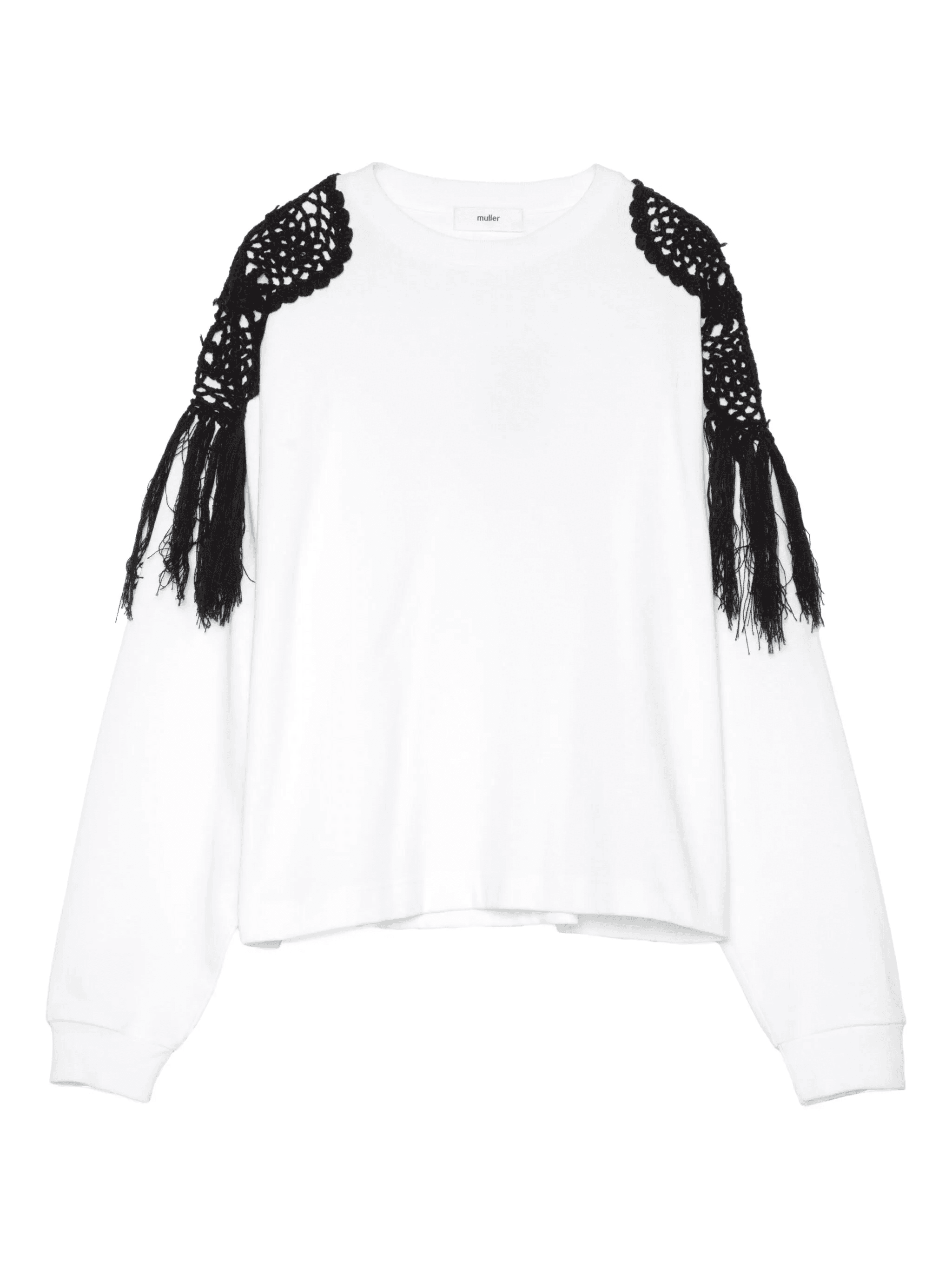 crochet-fringe sweatshirt - Image 1