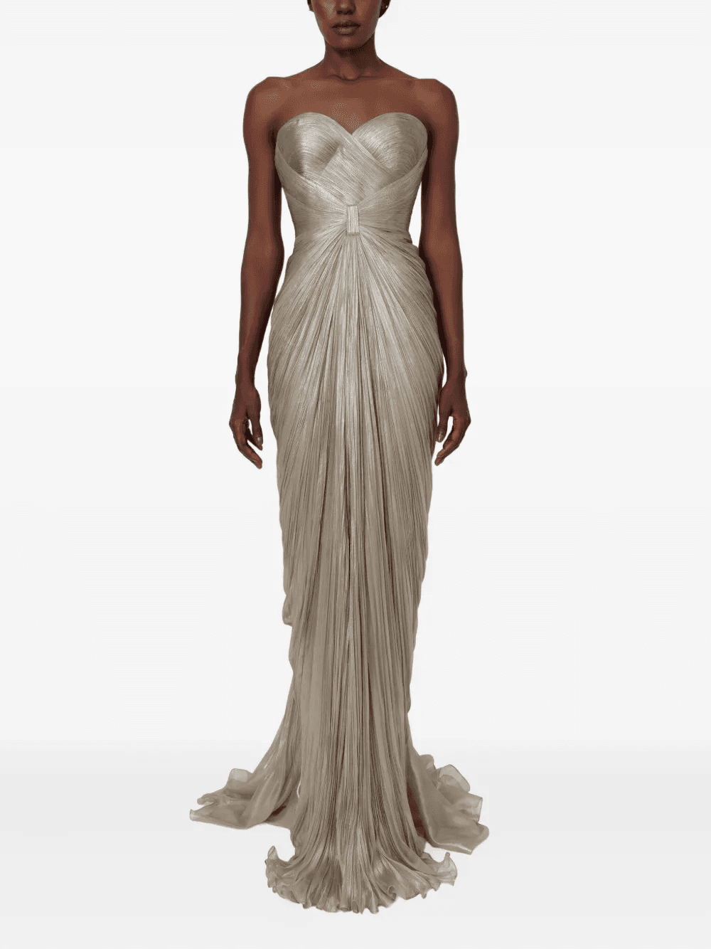 Iolanda strapless-pleated maxi dress - Image 1