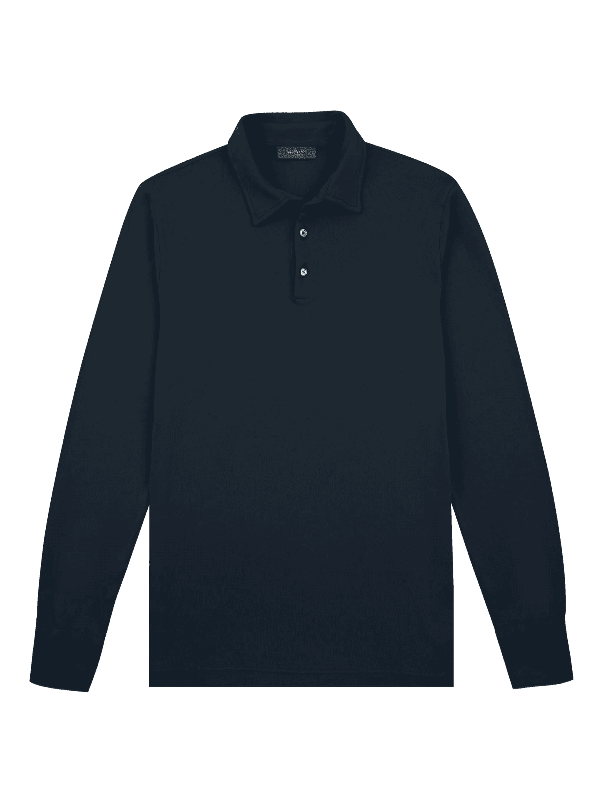 long-sleeve cotton polo shirt - Image 1