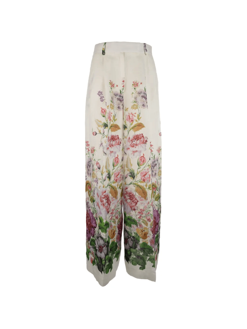 floral-print linen trousers - Image 1