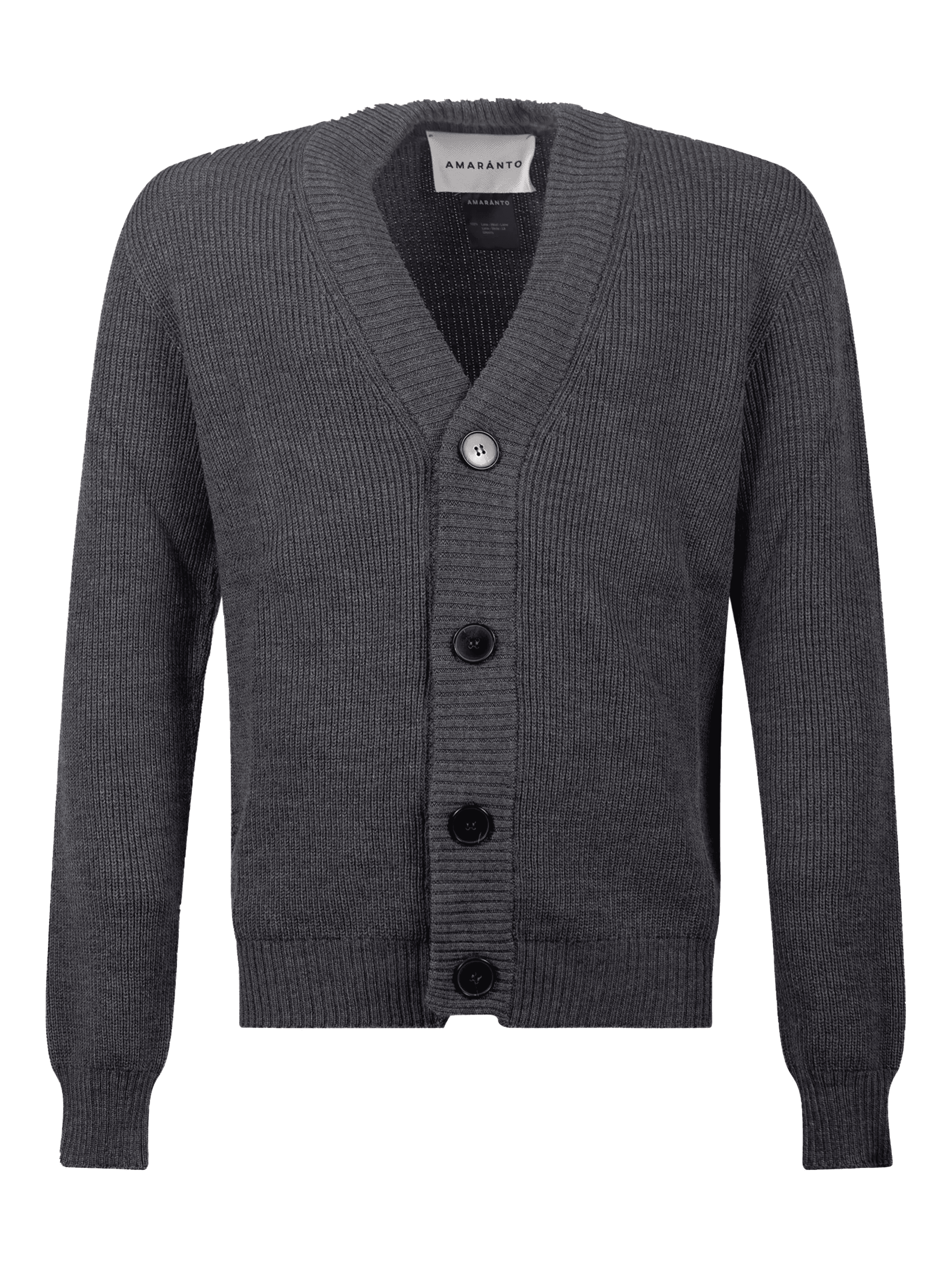 V-neck ribbed-knit cardigan - Image 1