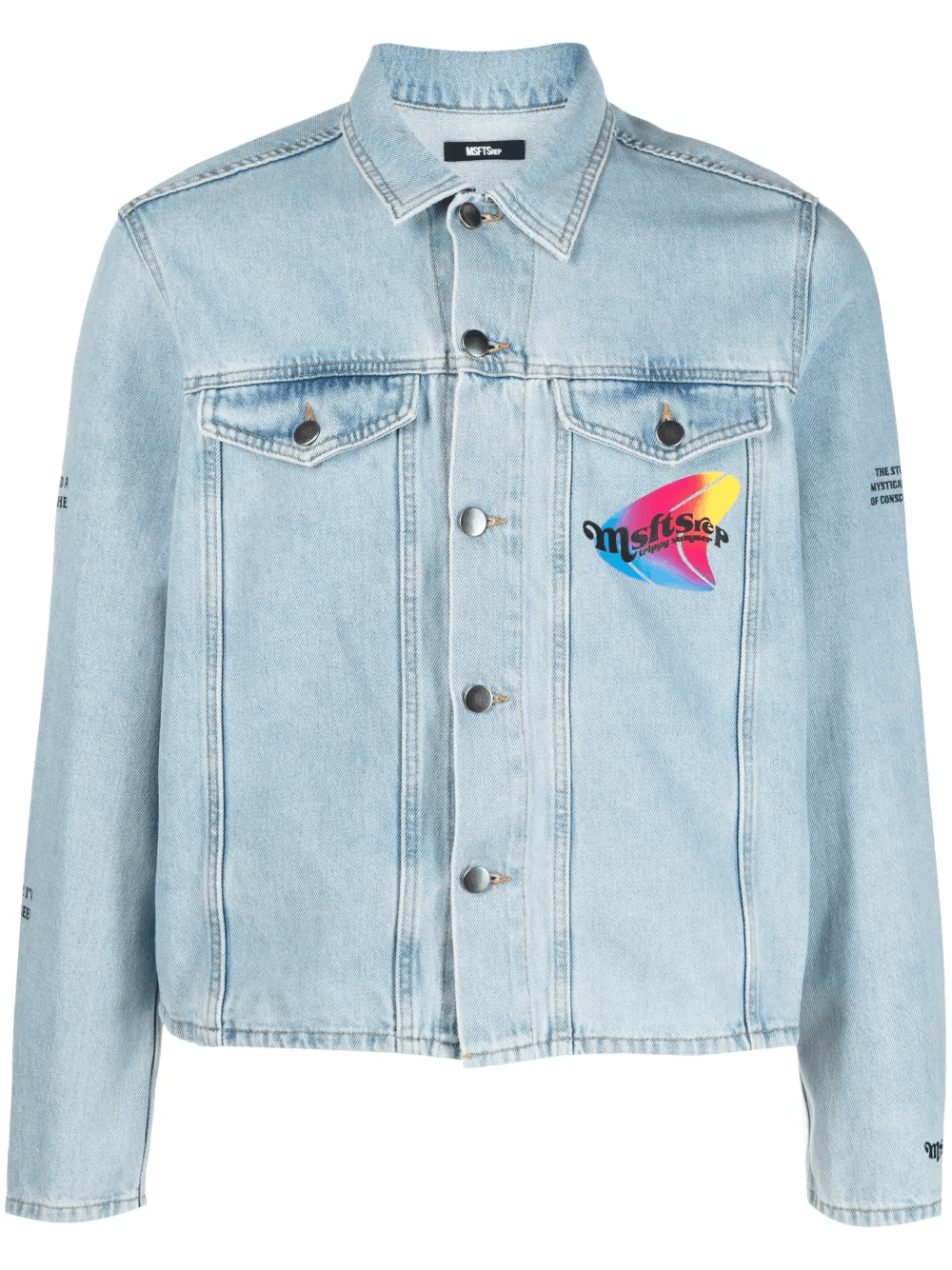 logo-print denim jacket - Image 1