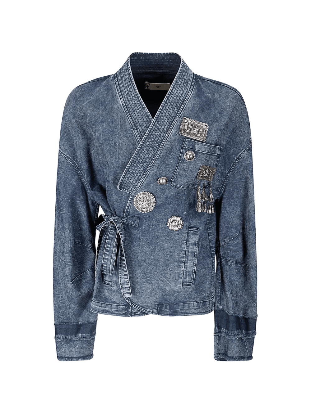 charm-embellished denim jacket - Image 1
