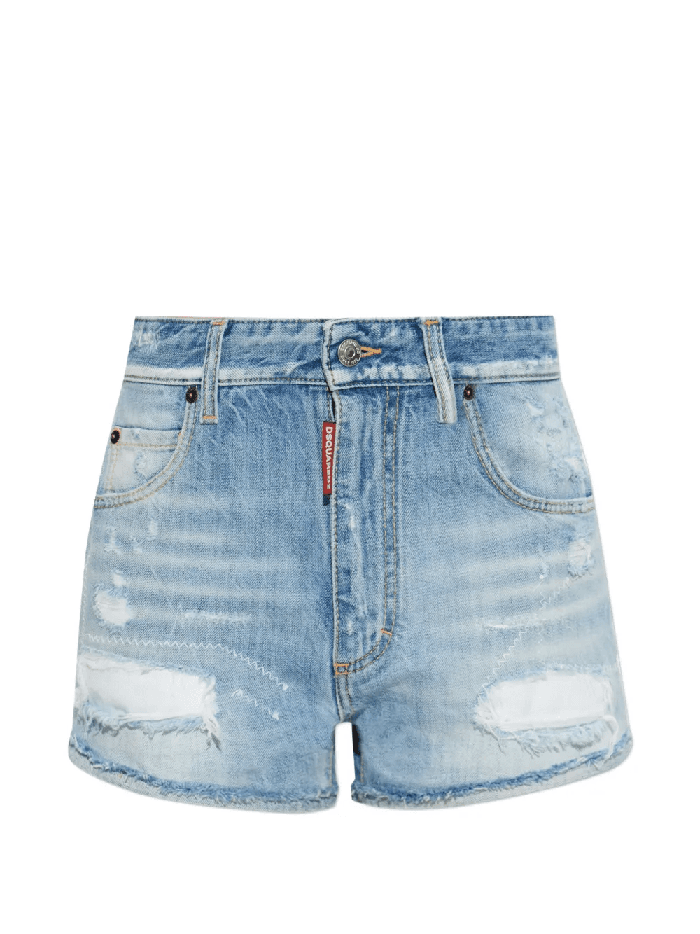 distressed cotton shorts - Image 1