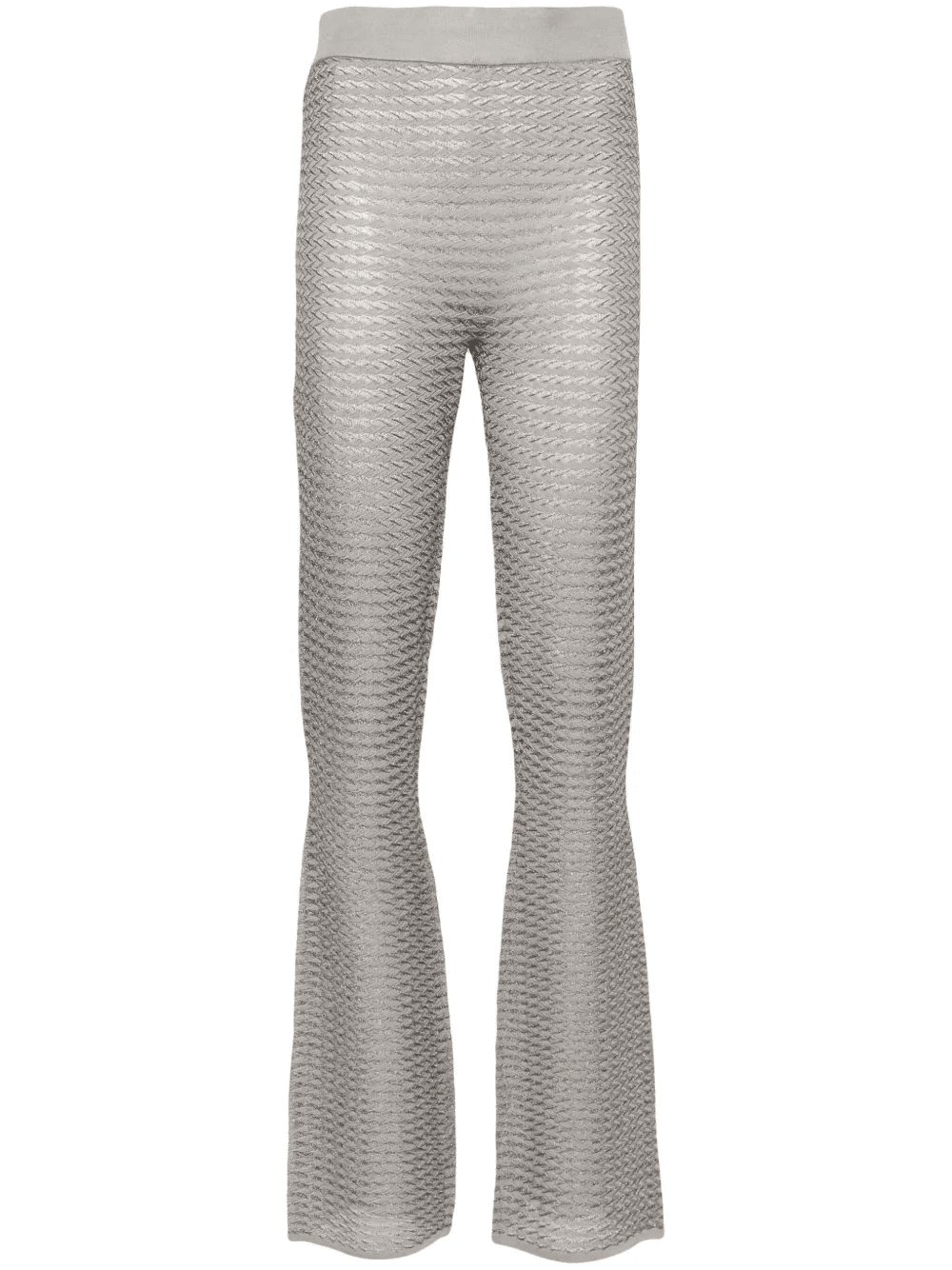 metallic striped flared trousers - Image 1