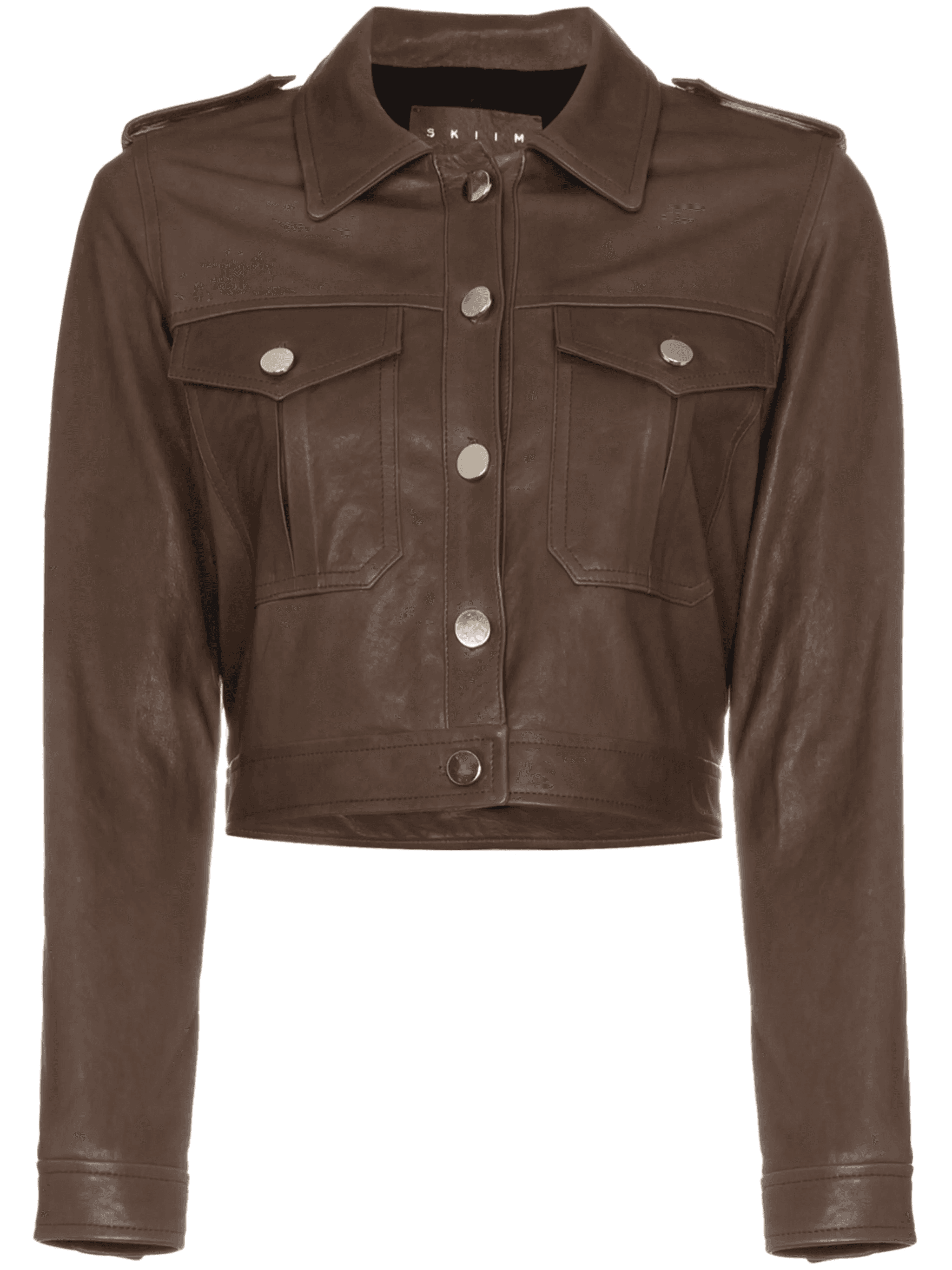 crop leather jacket - Image 1