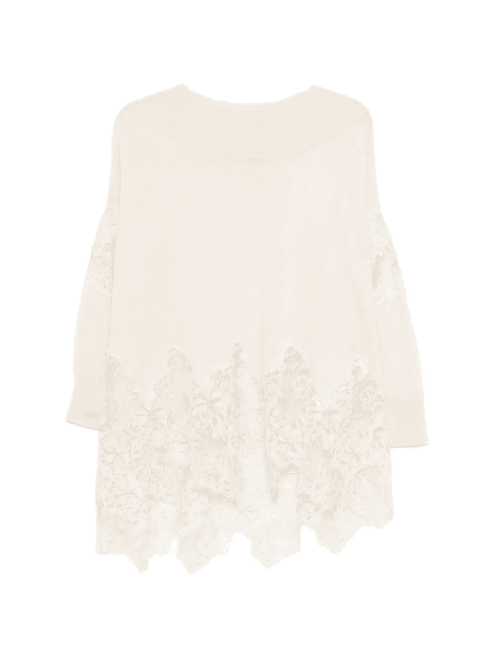 lace-panel sweater - Image 1