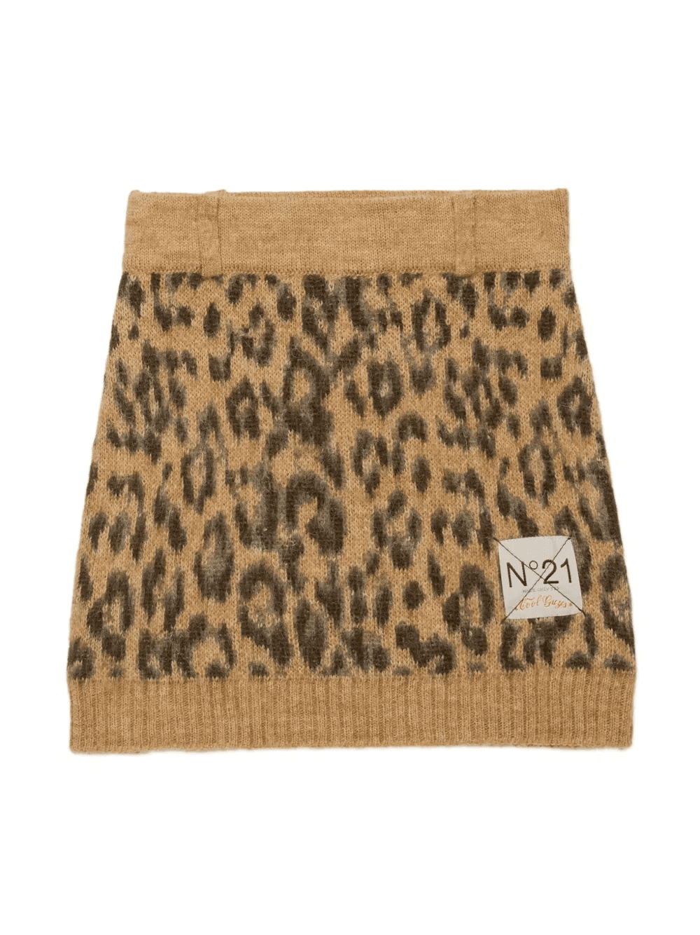 leopard-pattern knitted miniskirt - Image 1