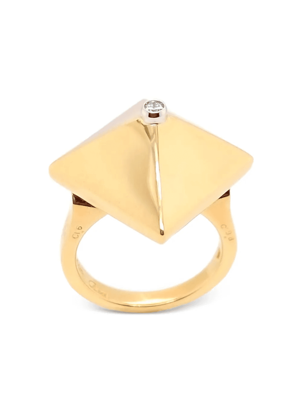 18K yellow gold diamond ring - Image 1