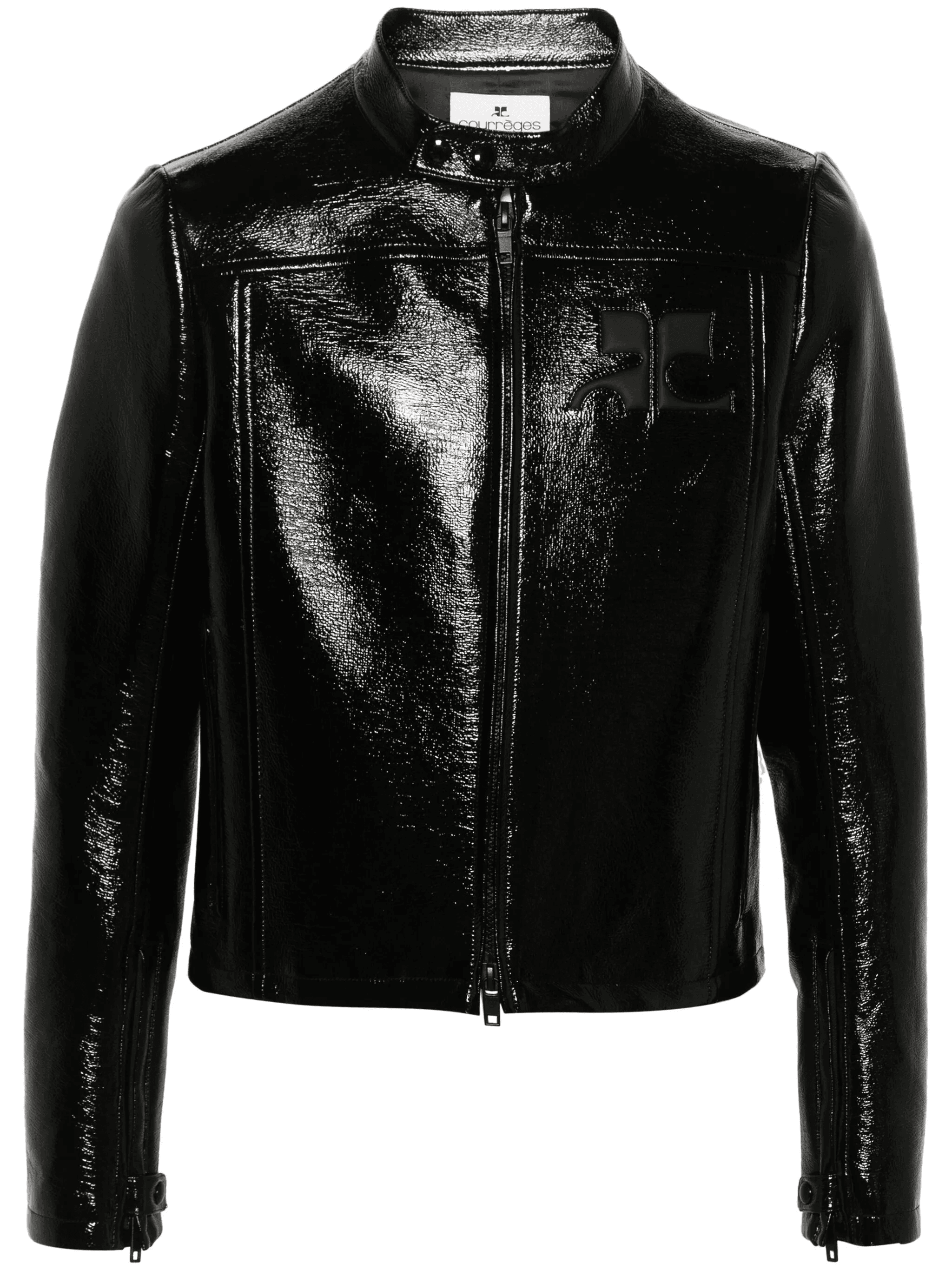 logo-appliqué high-shine jacket - Image 1