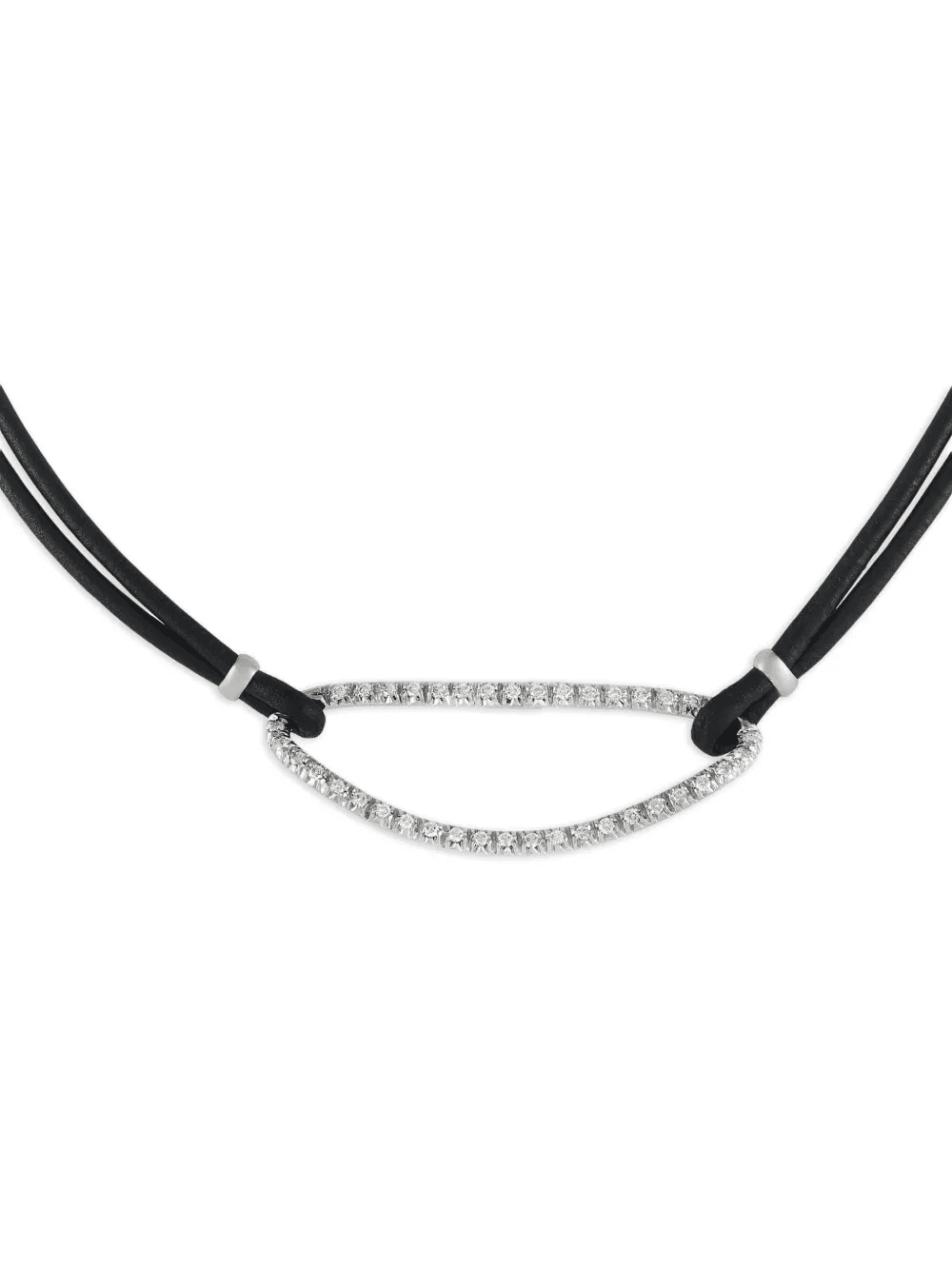 18kt white gold Diamond cord necklace - Image 1