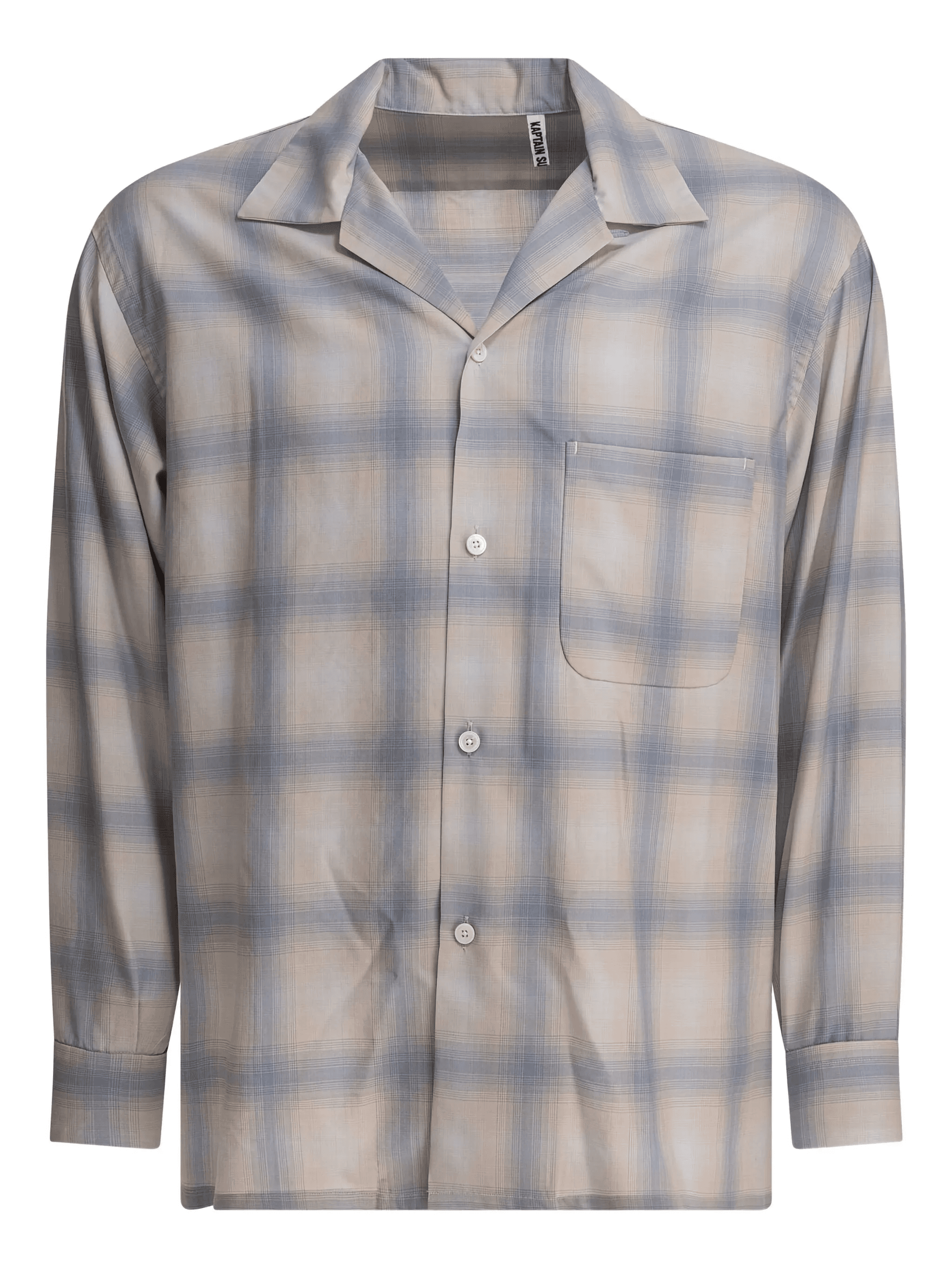 revere-collar checked shirt - Image 1