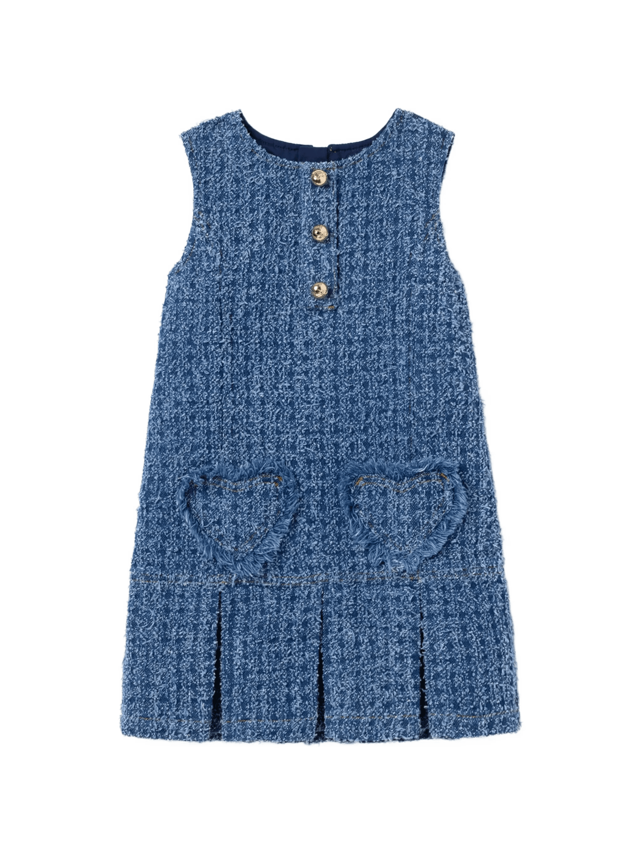frayed-heart textured dress - Image 1