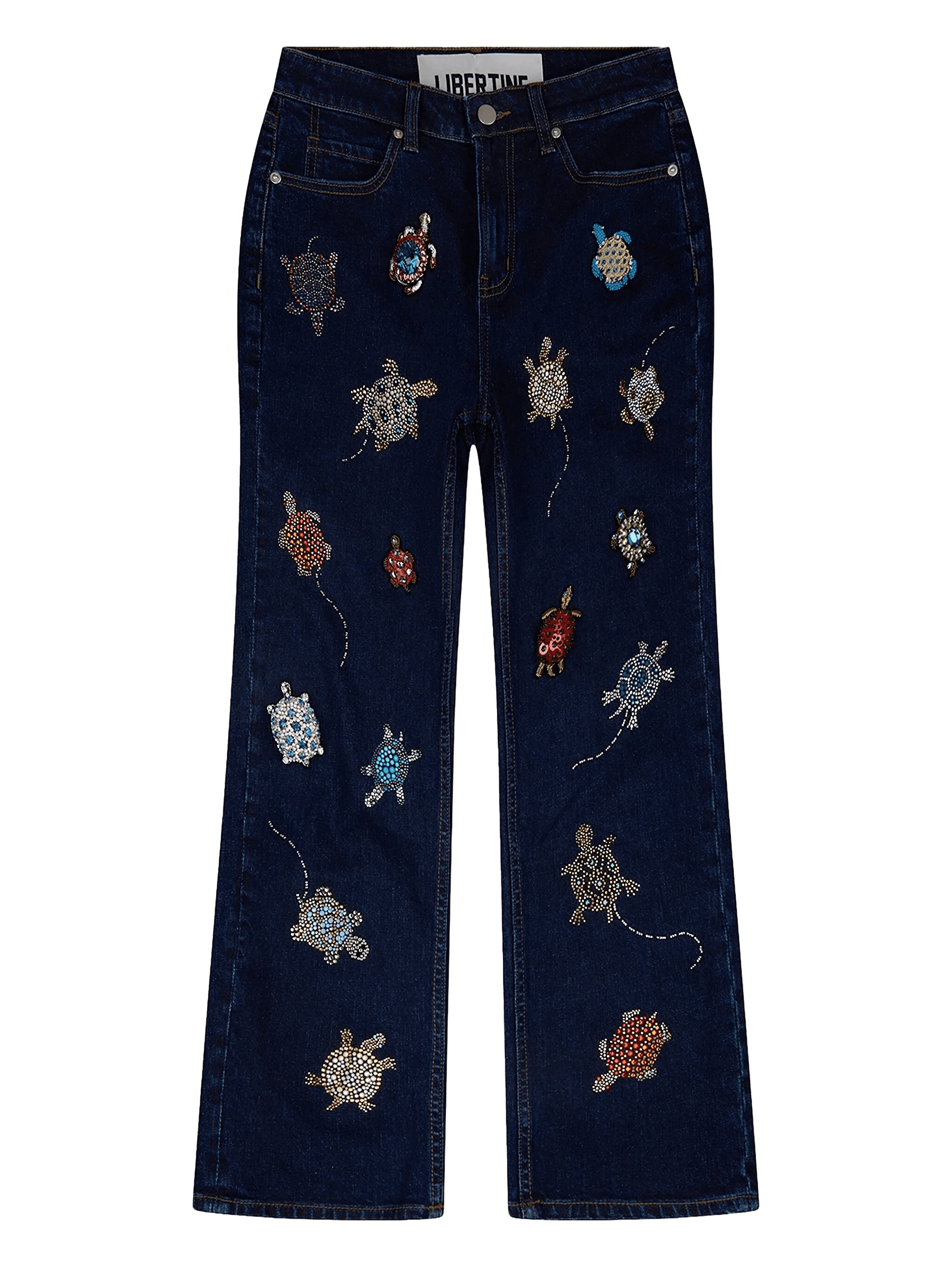 Libertine turtle-embroidery jeans - Image 1