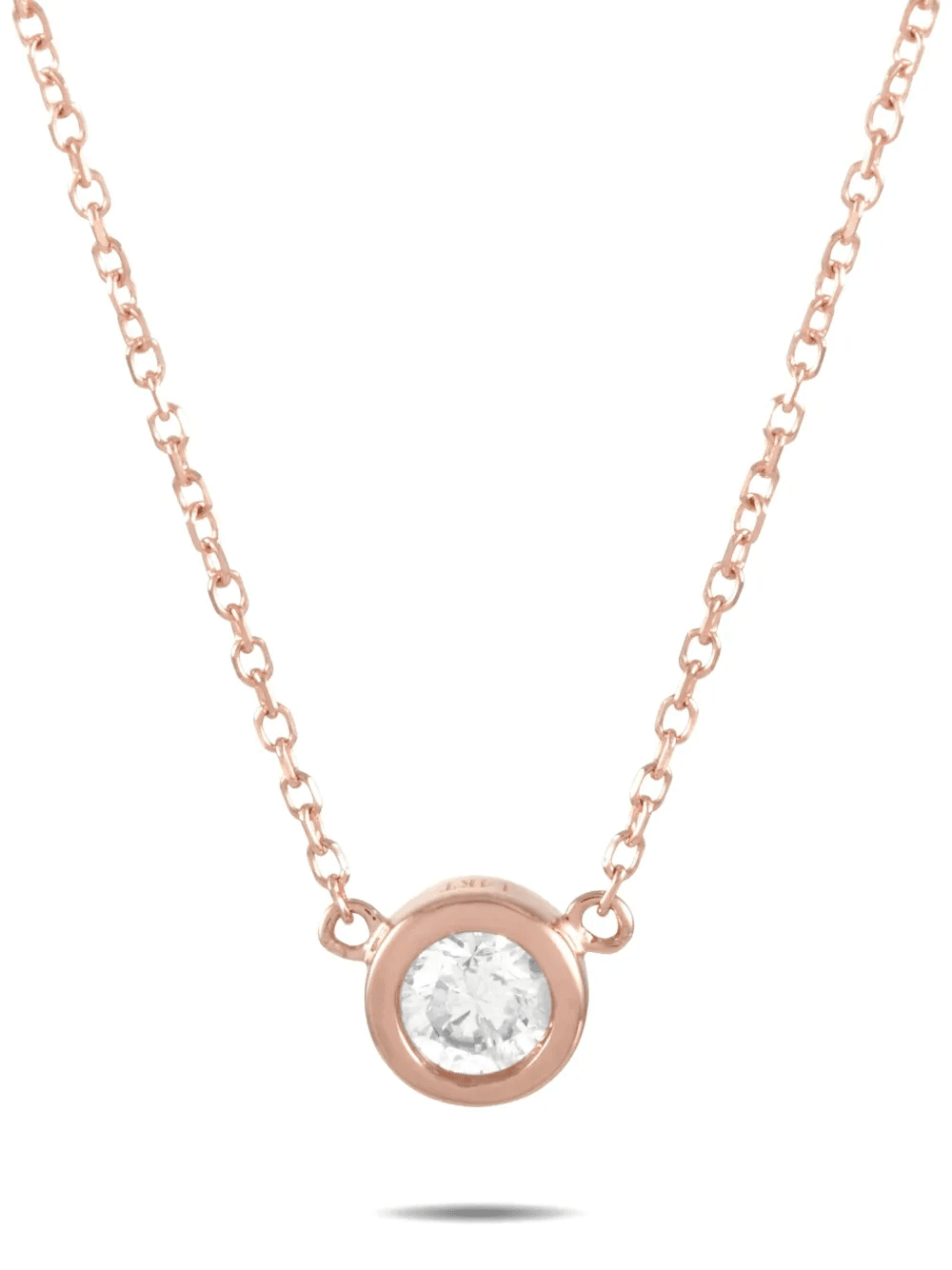 14K rose gold diamond necklace - Image 1