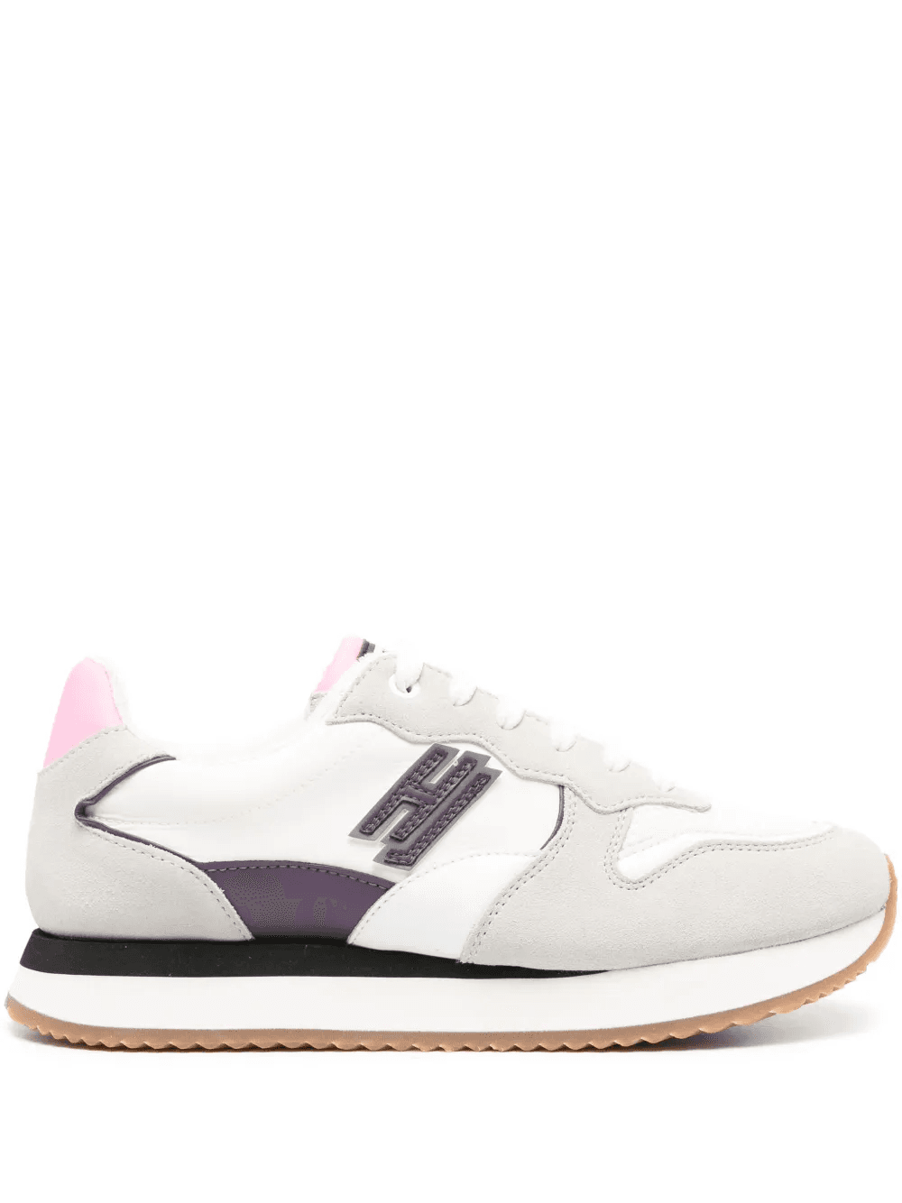 panelled logo-patch sneakers - Image 1