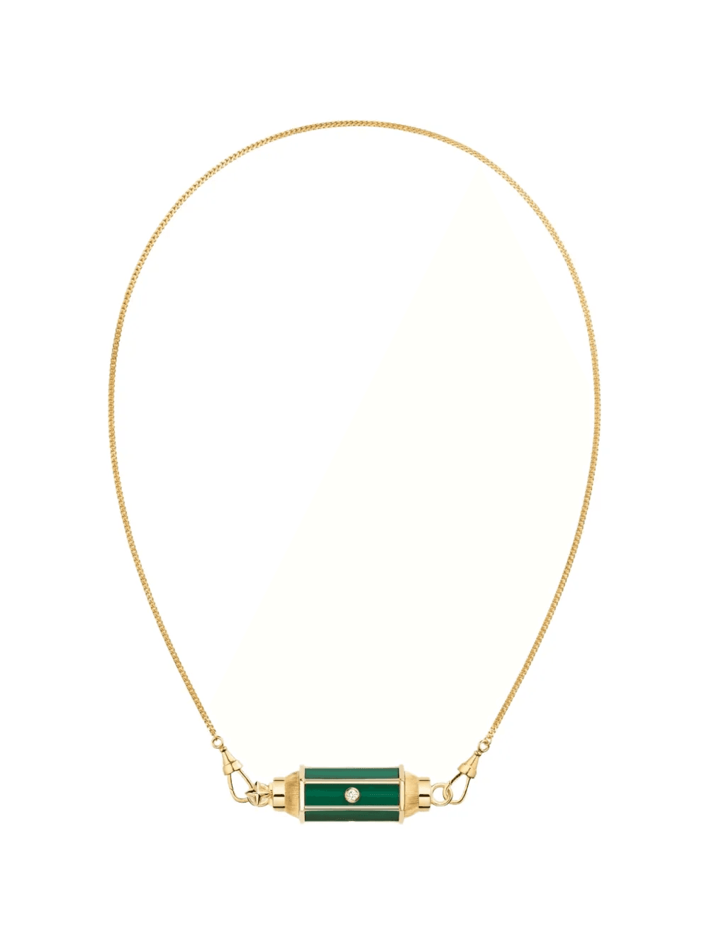 Baby Locket diamond and malachite necklace - Image 1