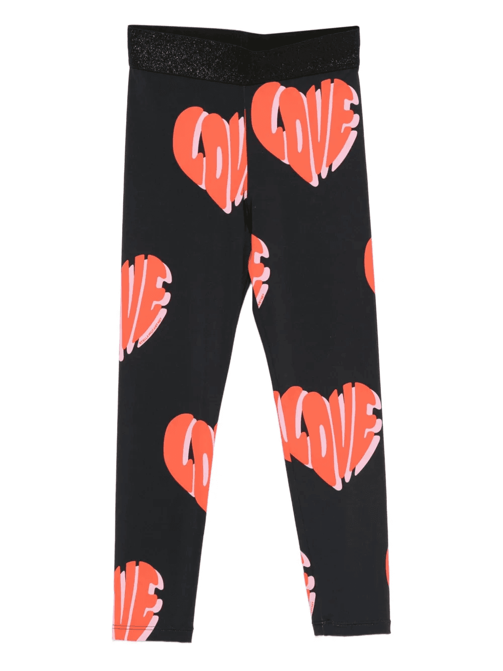 heart-print glitter-waistband leggings - Image 1