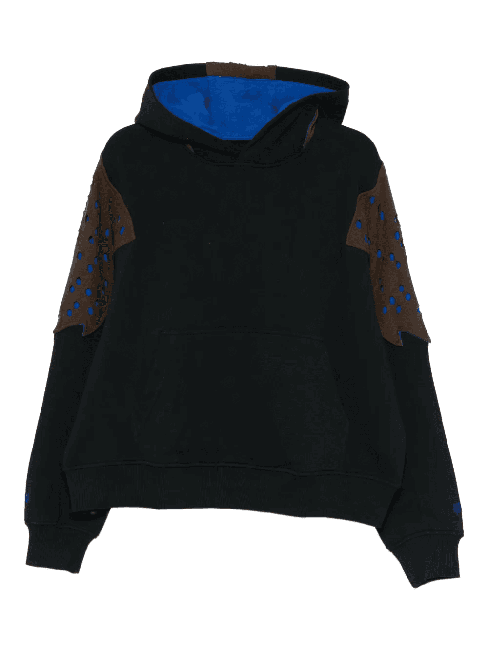 Perforated panel fleece hoodie - Image 1
