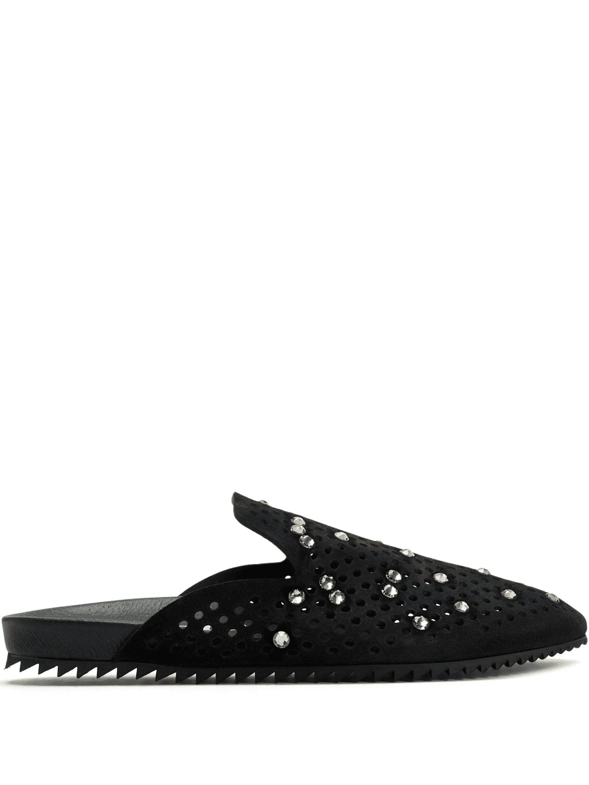 Braidy crystal-embellished perforated mules - Image 1