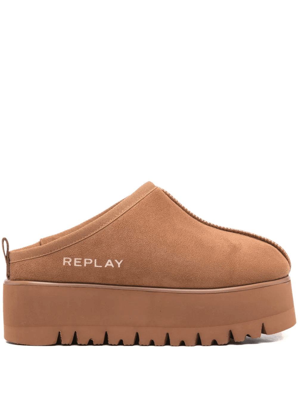 topstitch  calf suede mules - Image 1
