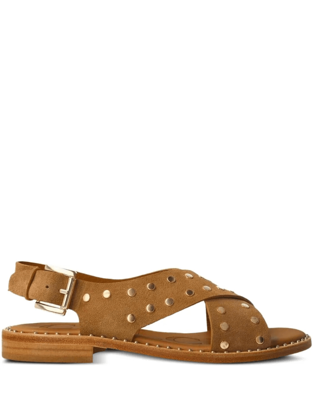 Calce cross-strap studded flat sandals - Image 1