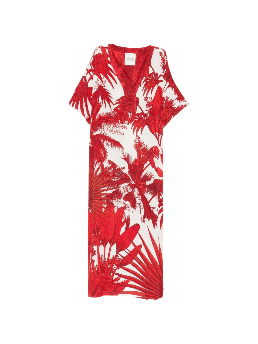 V-neck floral-print midi dress - Image 1