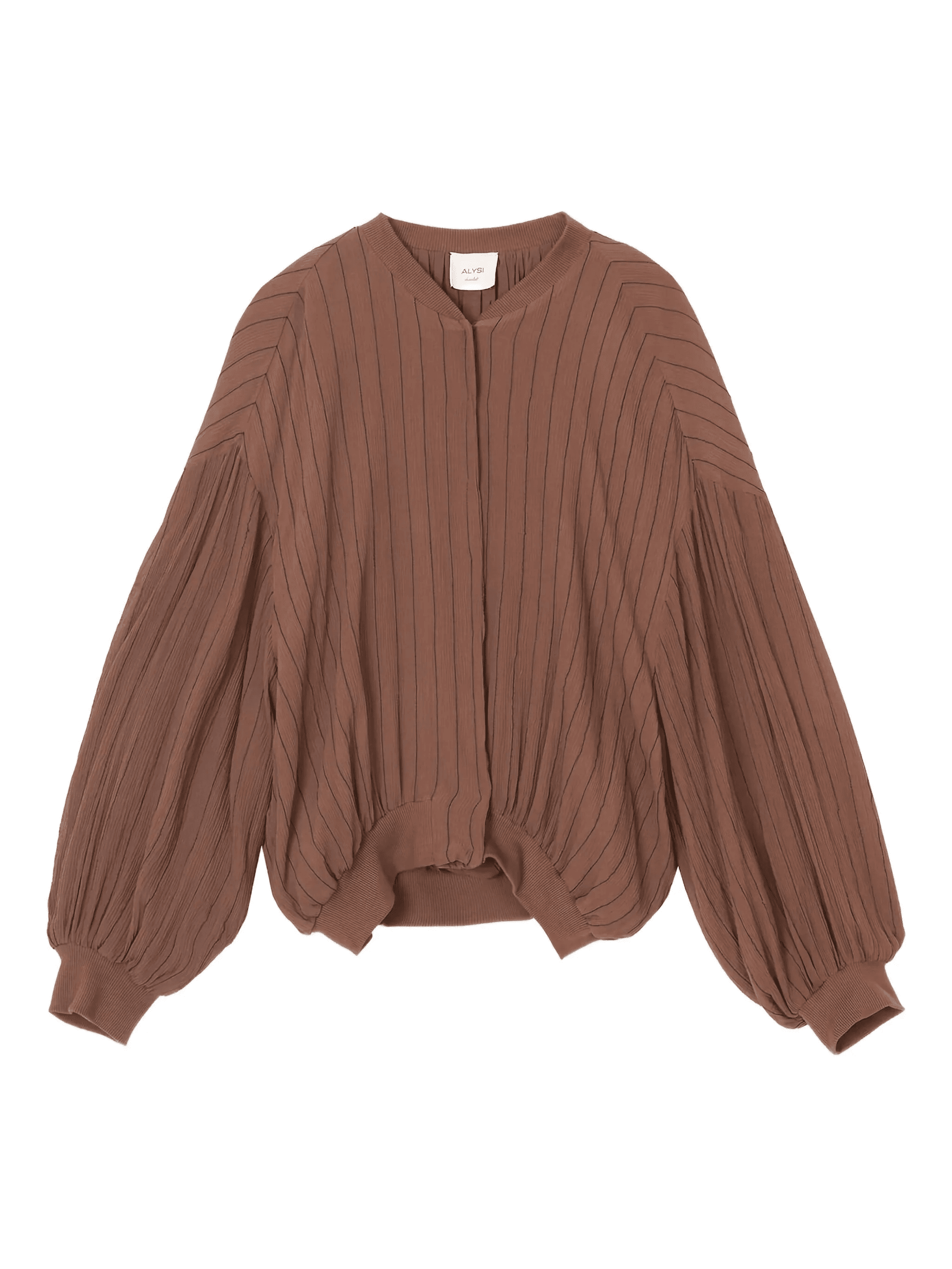 pinstripe balloon-sleeve jacket - Image 1