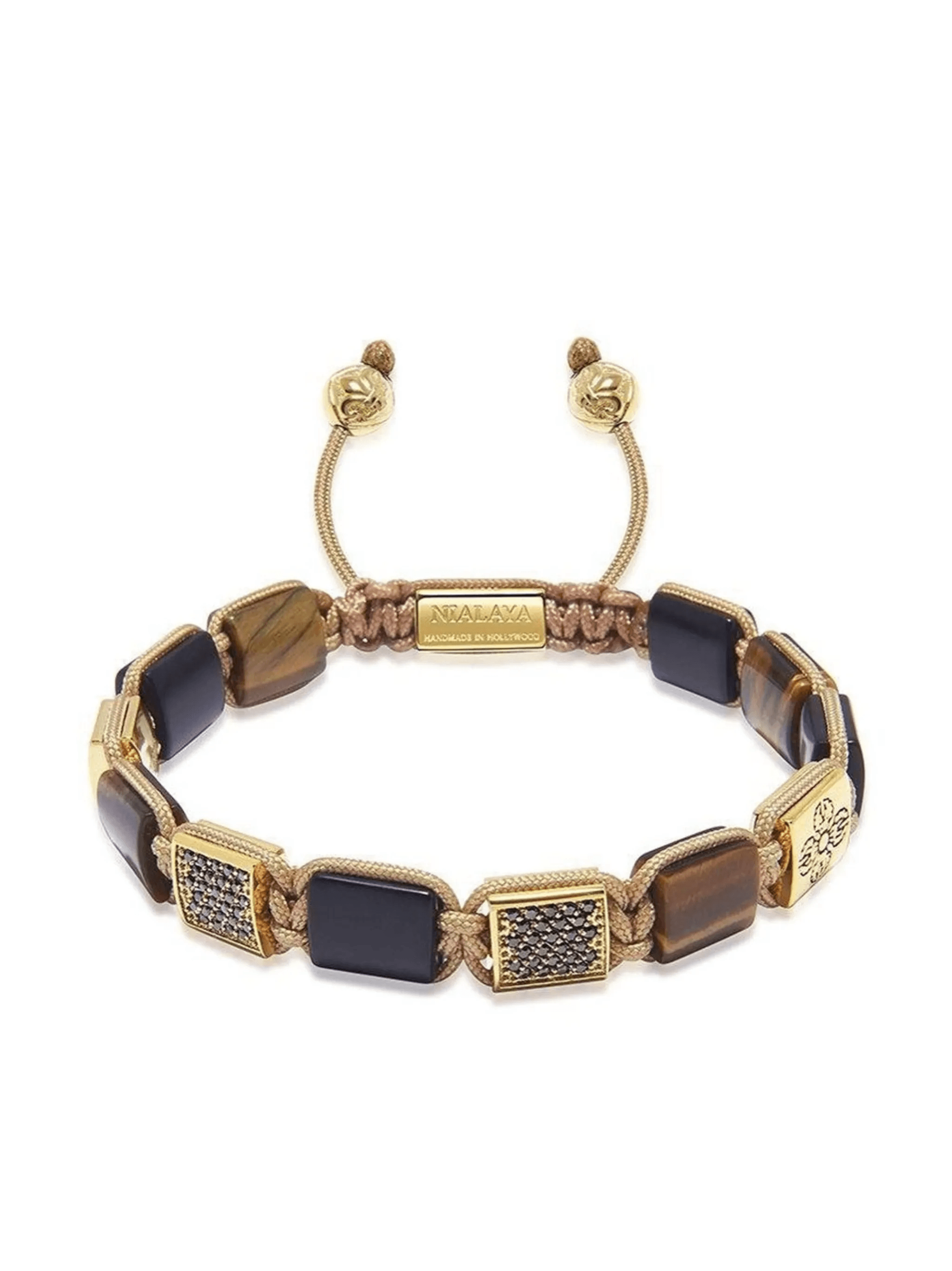 engraved-charm beaded bracelet - Image 1