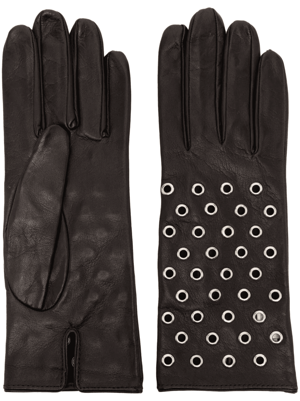 eyelet-detail leather gloves - Image 1