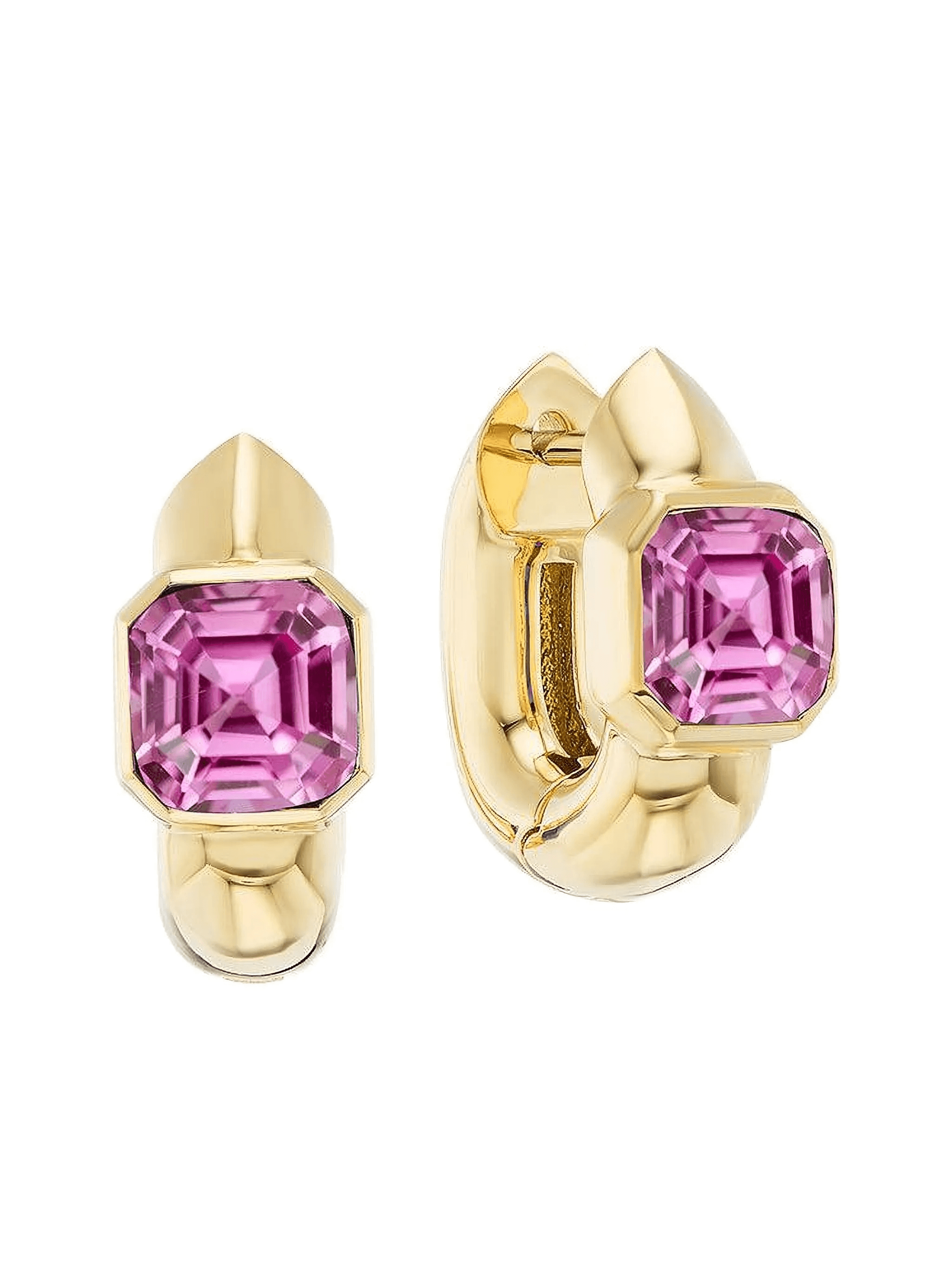 18K yellow gold Tusk sapphire huggie earrings - Image 1
