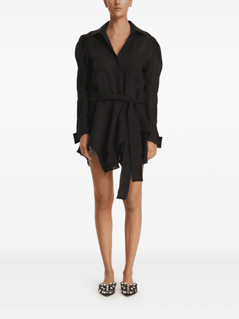 pocket belted mini dress - Image 1