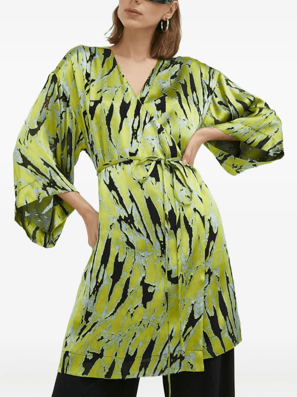 tie-waist printed dress - Image 1