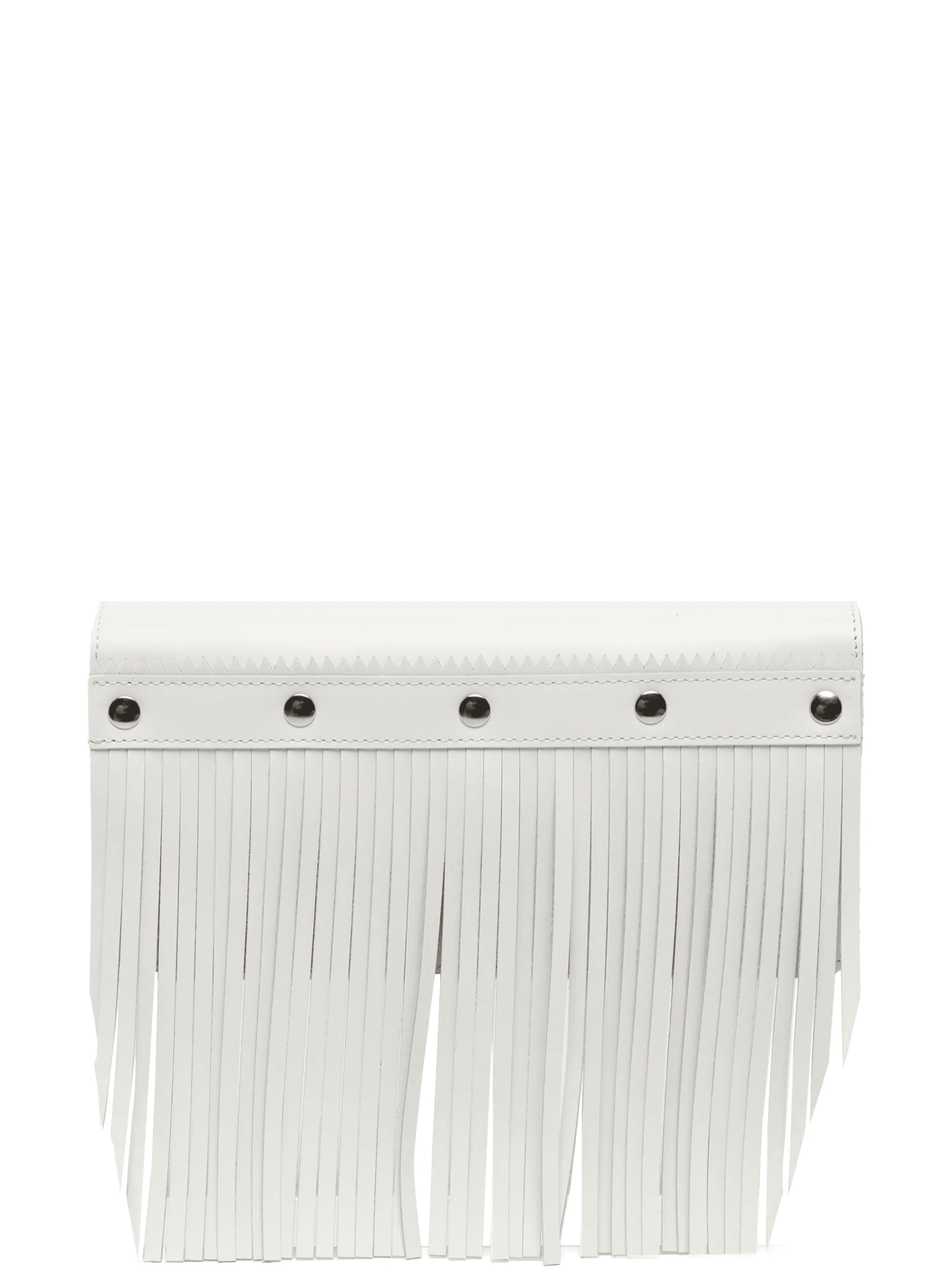 stud-embellished fringed leather wallet - Image 1
