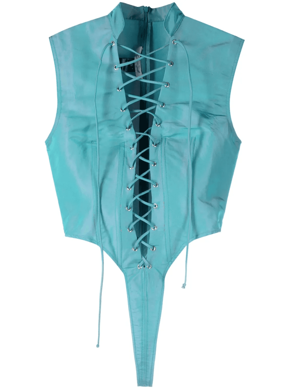 sleeveless lace-up bodysuit - Image 1