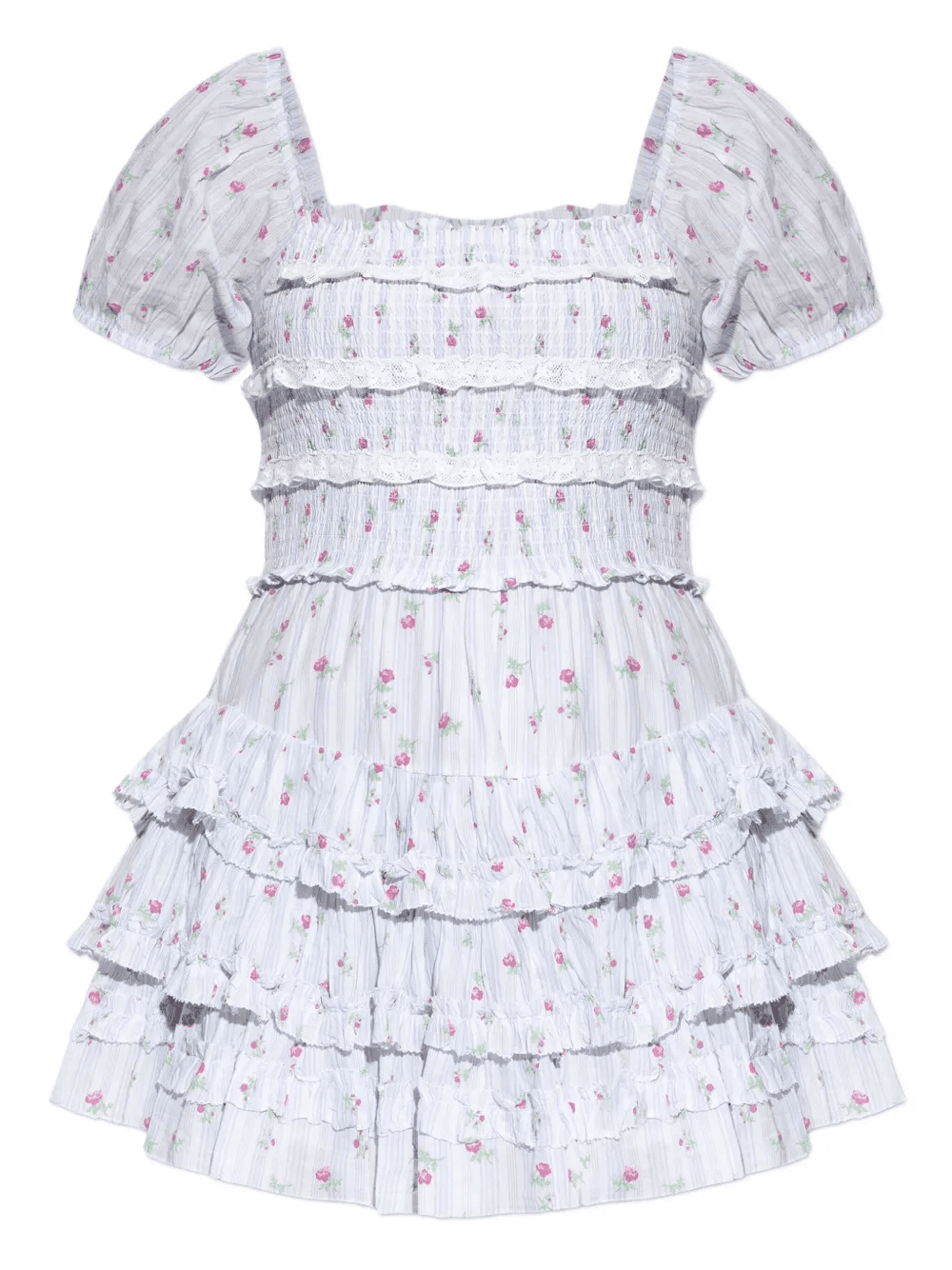 floral-print smocked dress - Image 1