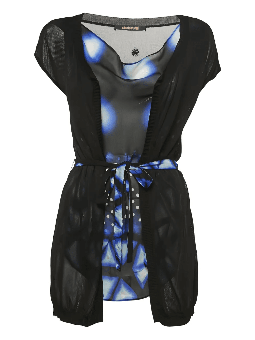 abstract-print silk top - Image 1