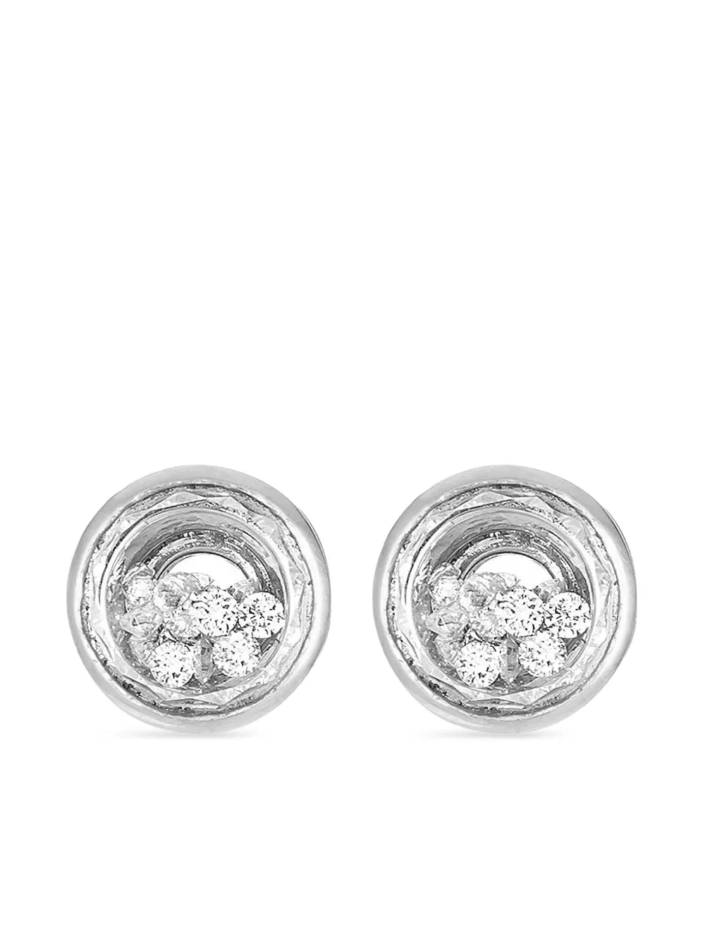 18K white gold Neue Circle diamond stud earrings - Image 1