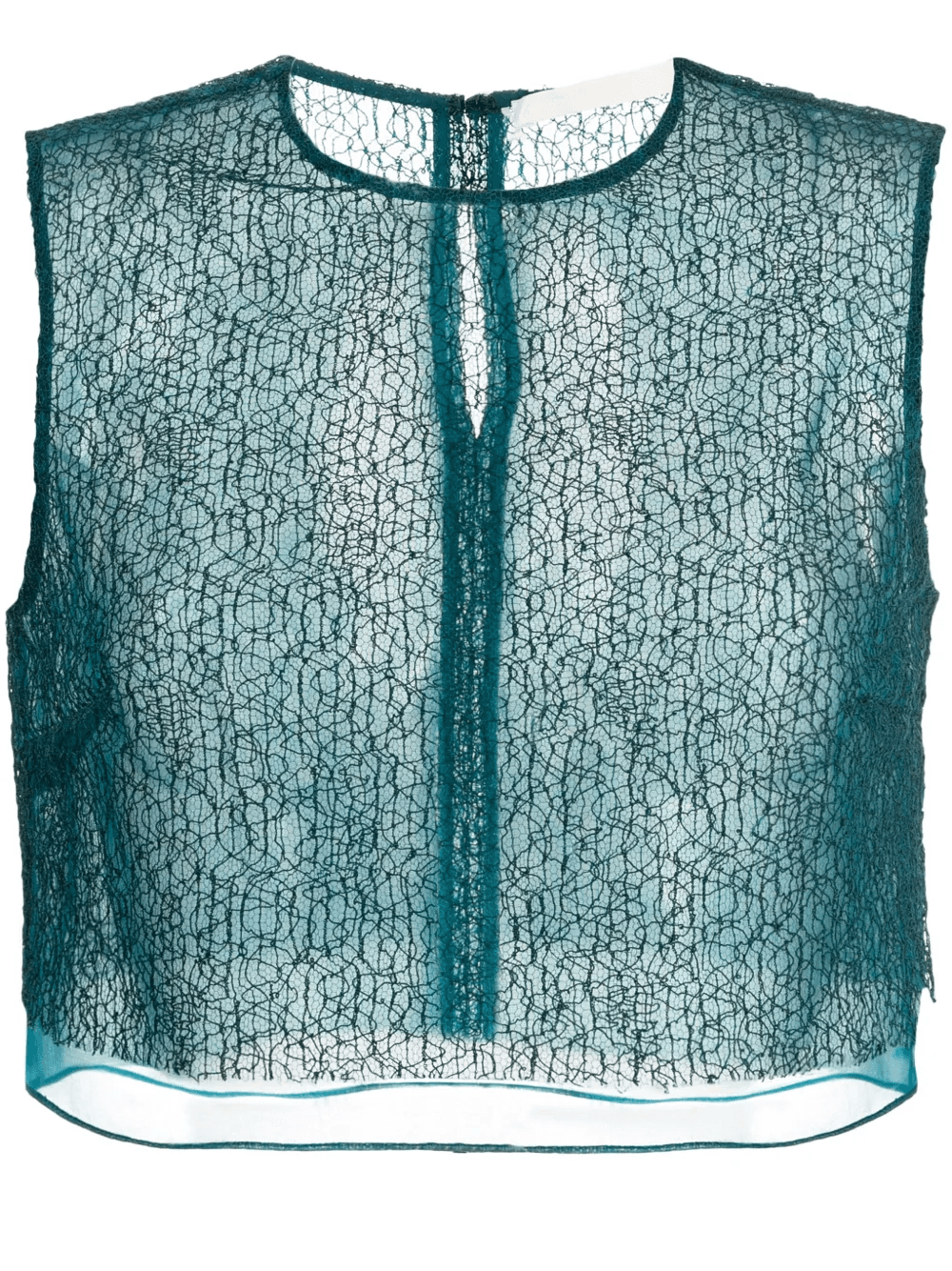 layered cropped silk blouse - Image 1