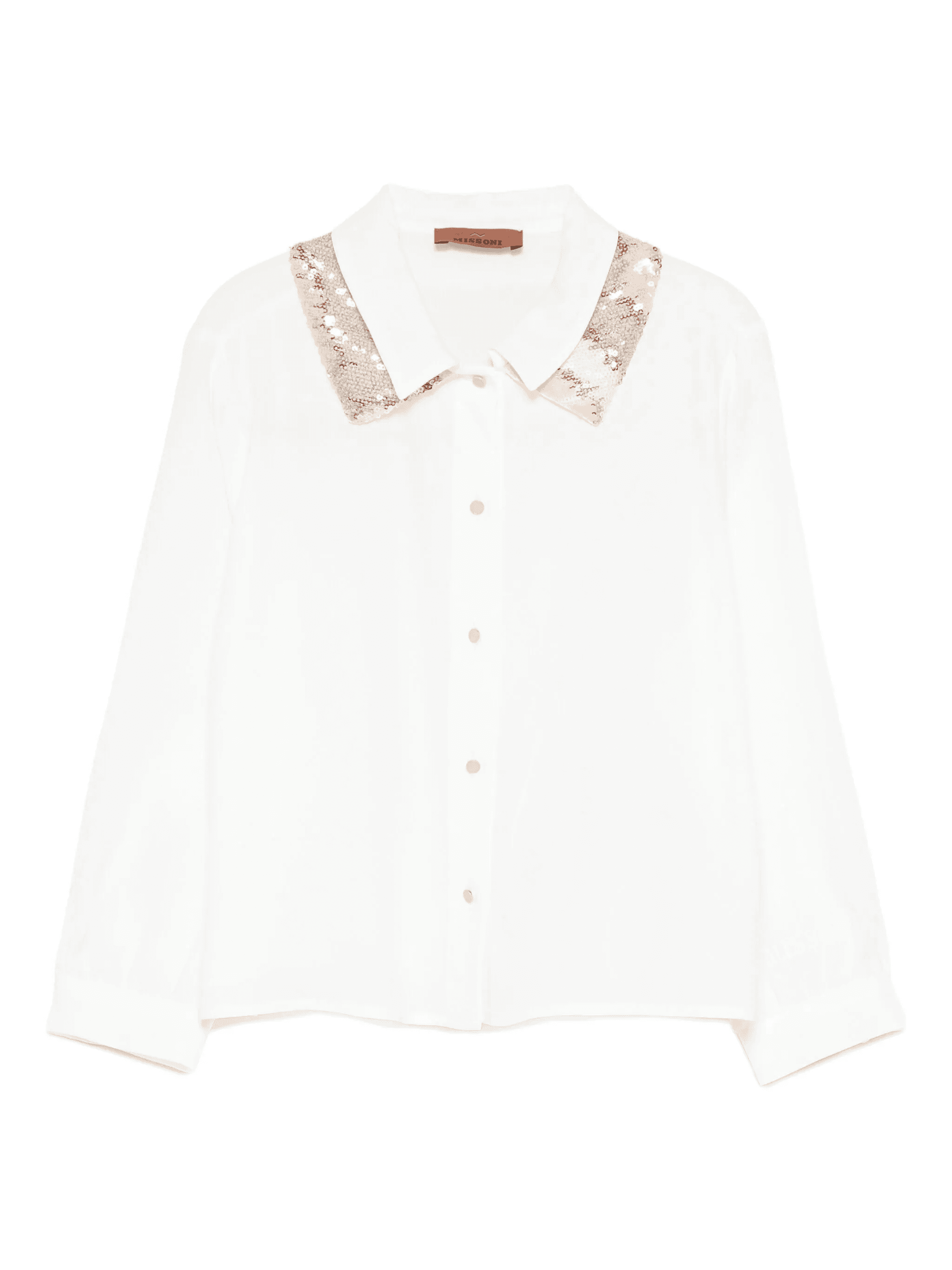sequin-embellished collar shirt - Image 1