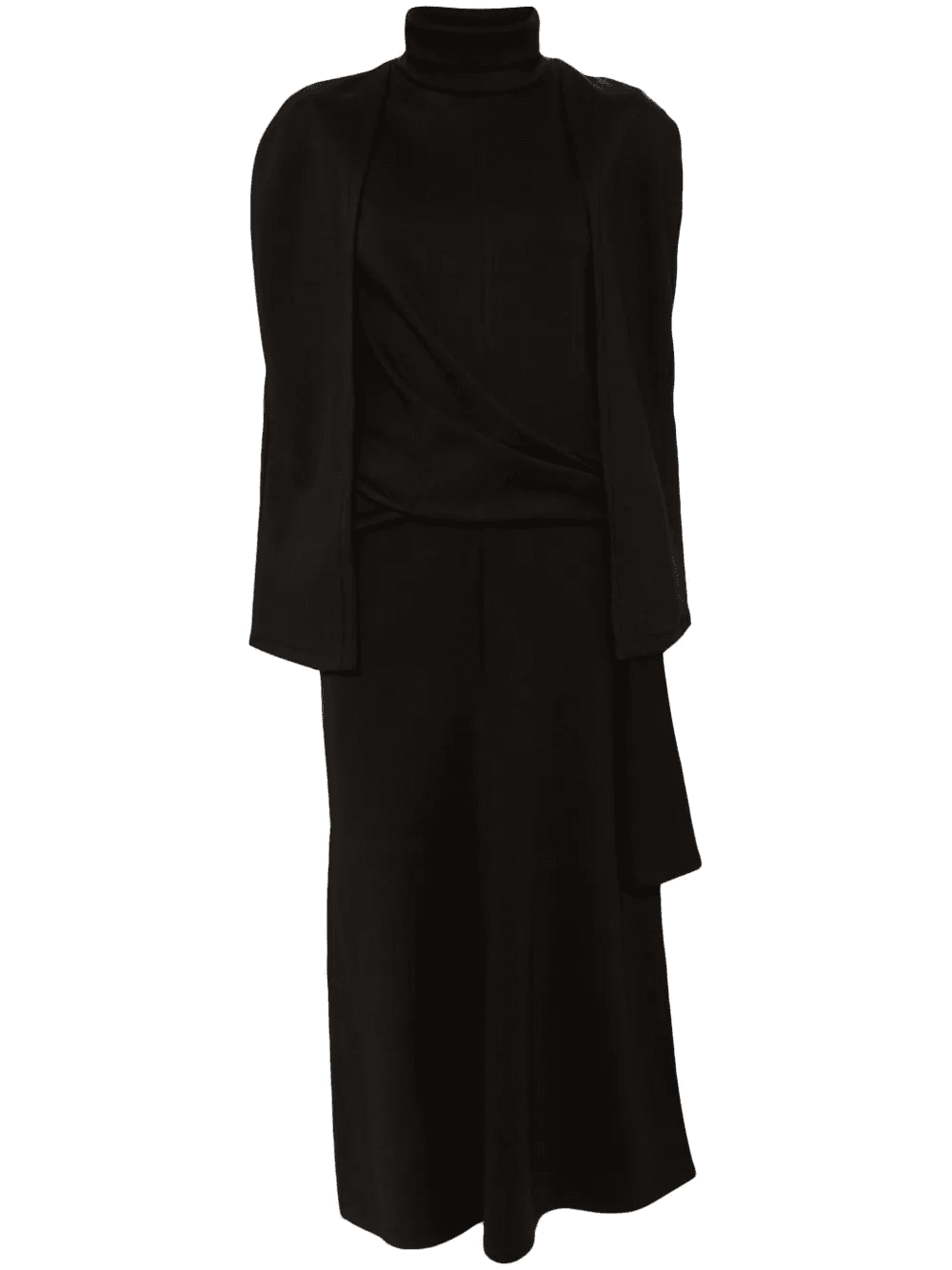 knot detailed cape-effect dress - Image 1