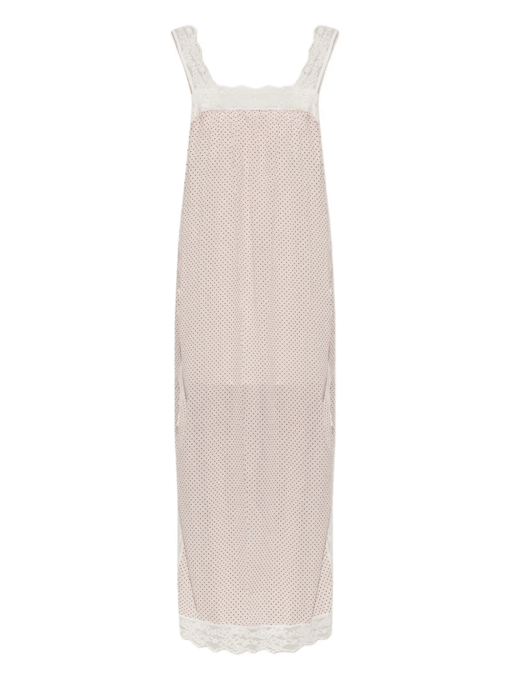 Marlowe polka-dot lace-trim midi dress - Image 1