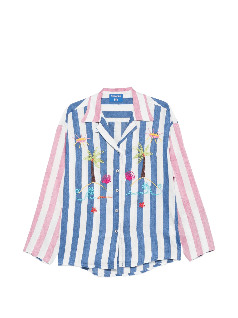 striped embroidered shirt - Image 1