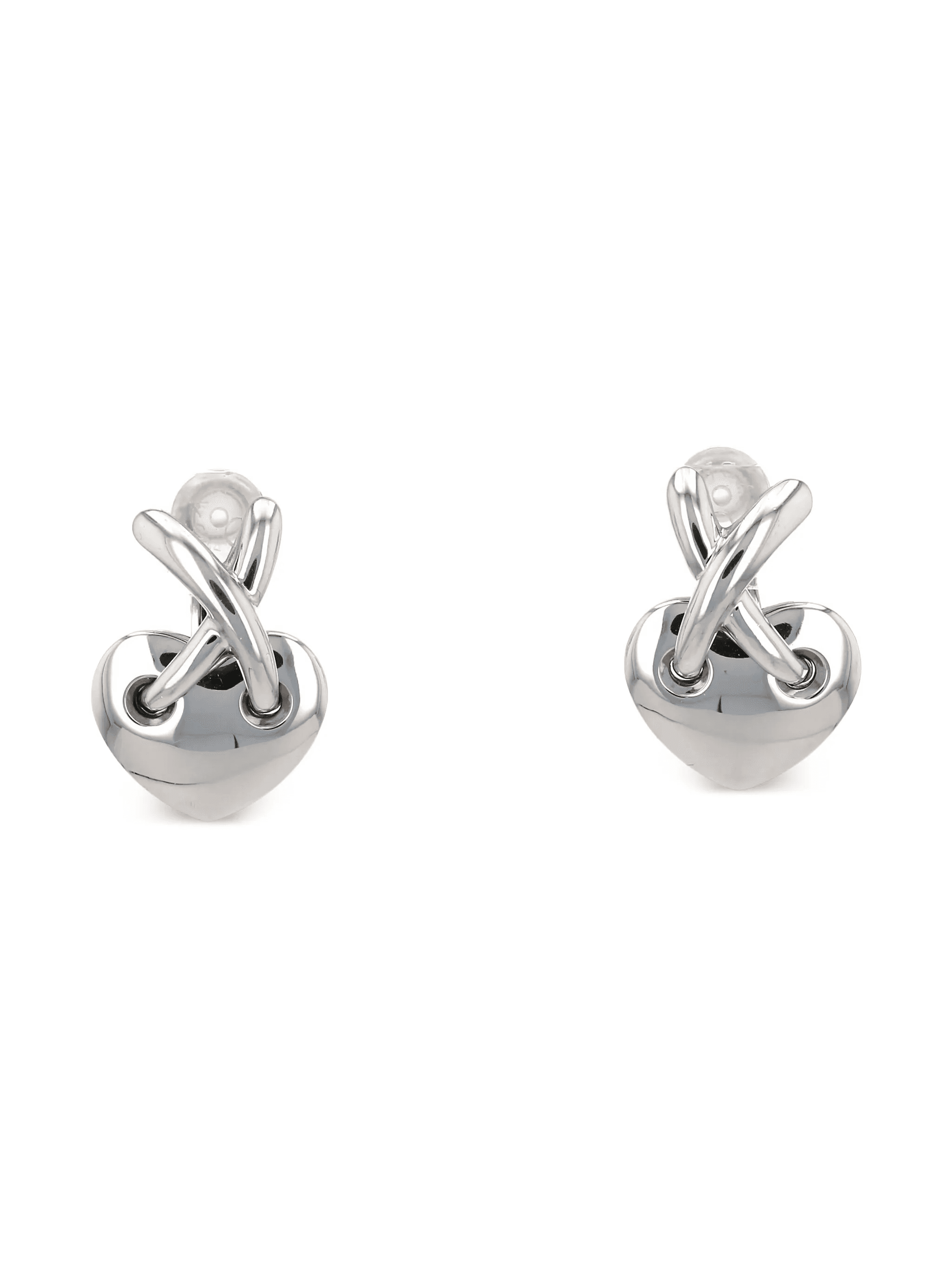 18K white gold Lien clip-on earrings - Image 1