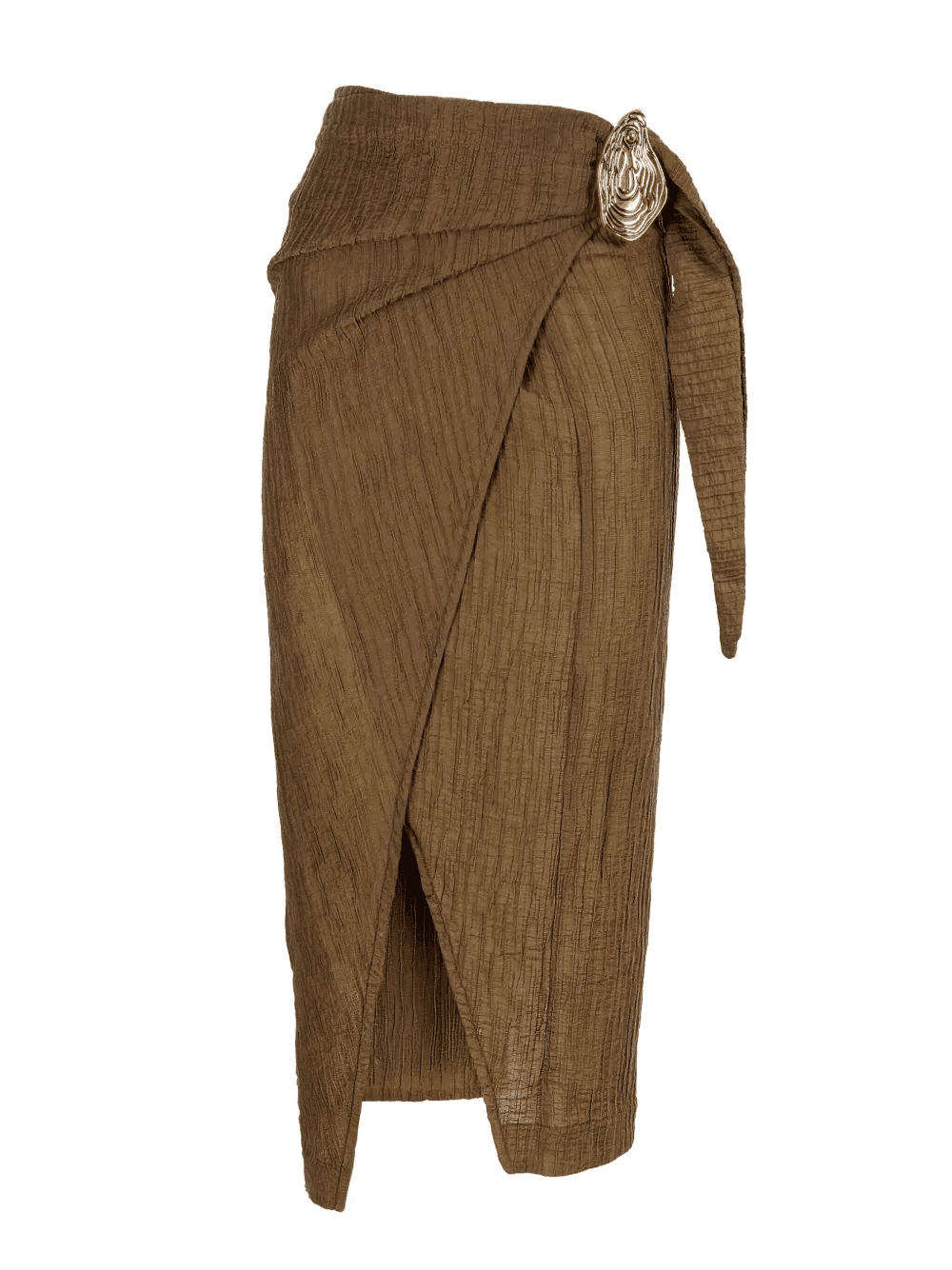 wrap-effect side-slit midi skirt - Image 1