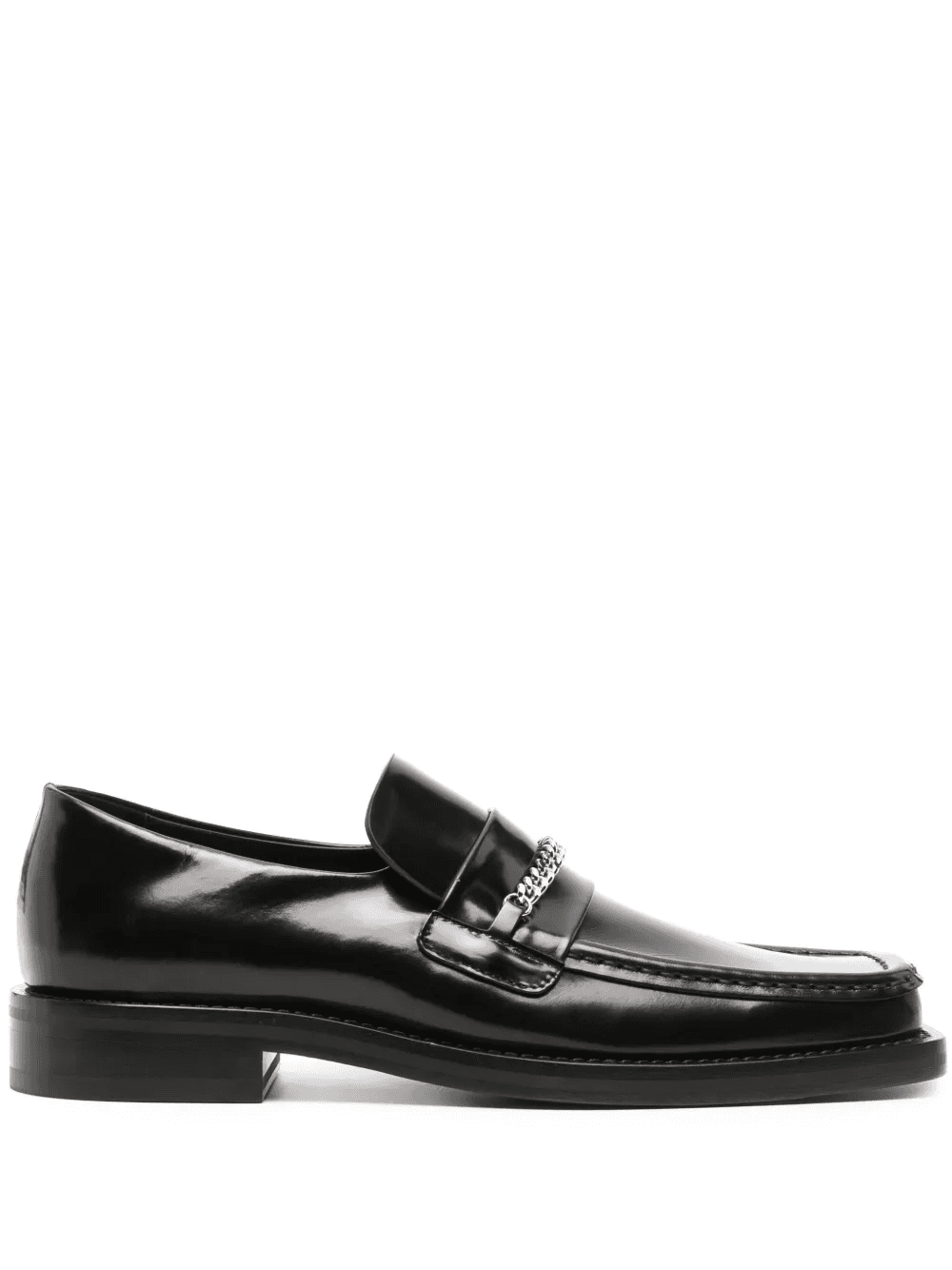 square-toe leather loafers - Image 1