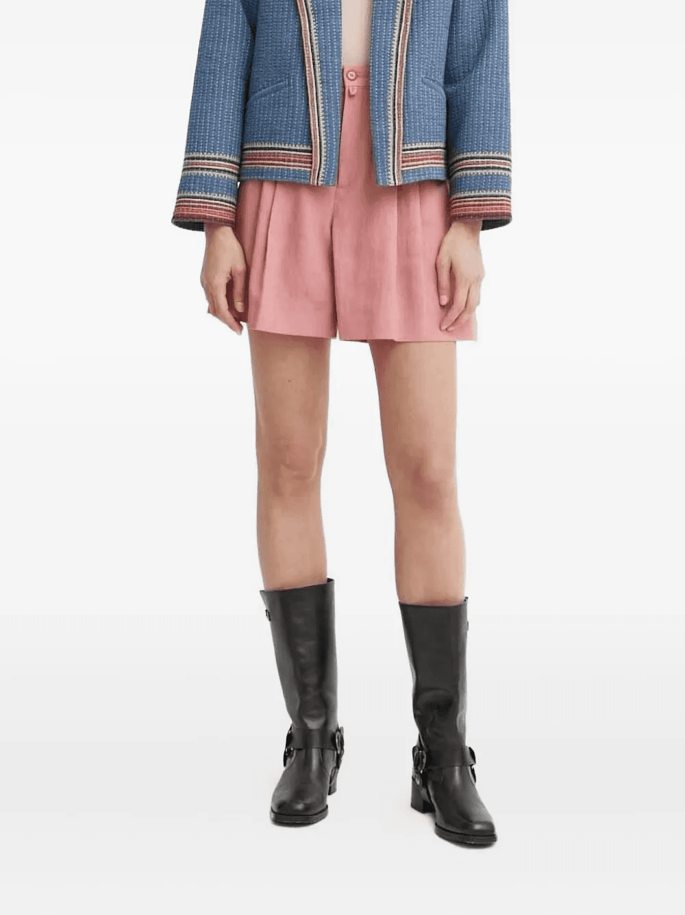 pleated-front shorts - Image 1