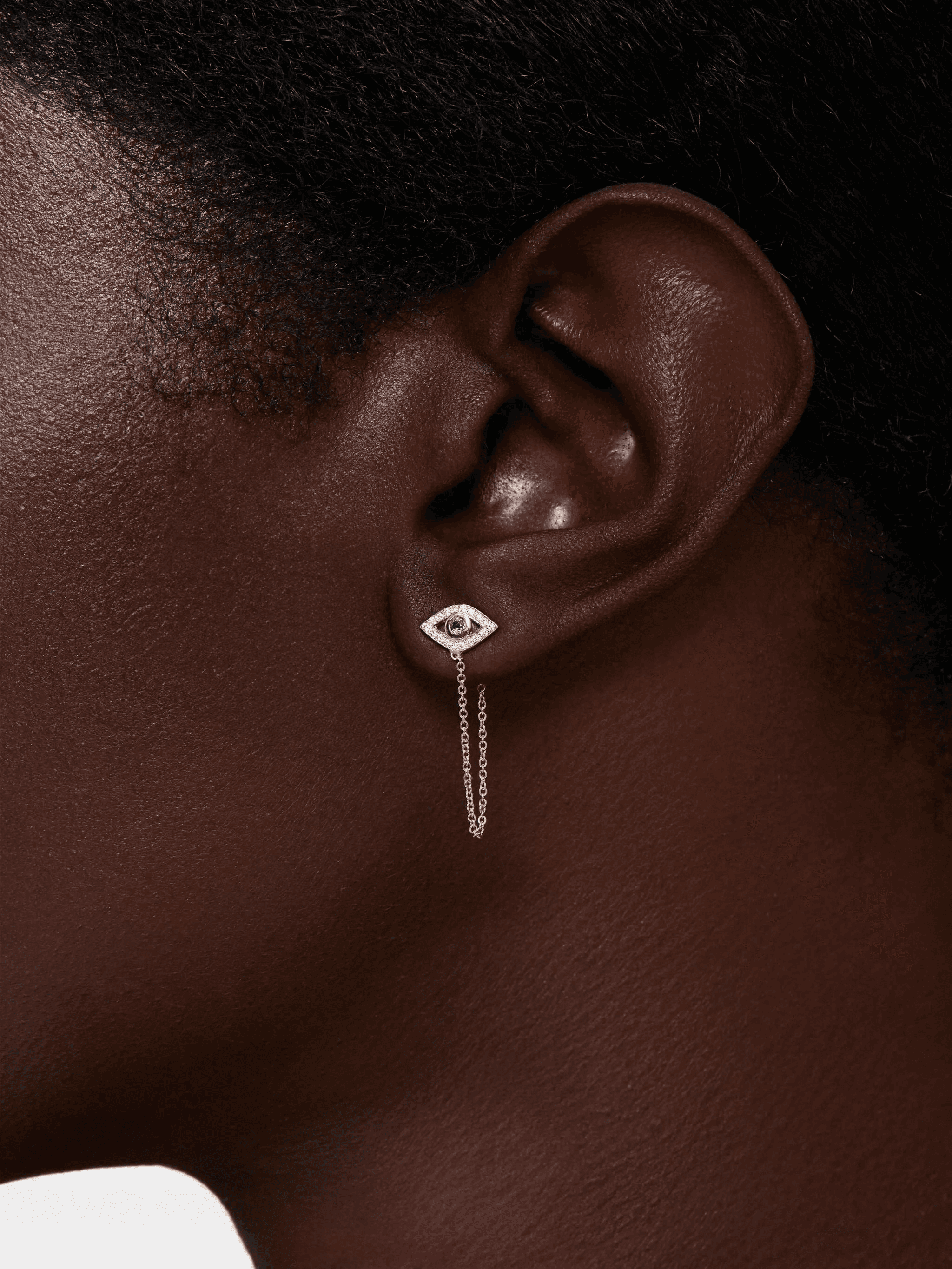 14K yellow gold Evil Eye emerald and diamond earrings - Image 1